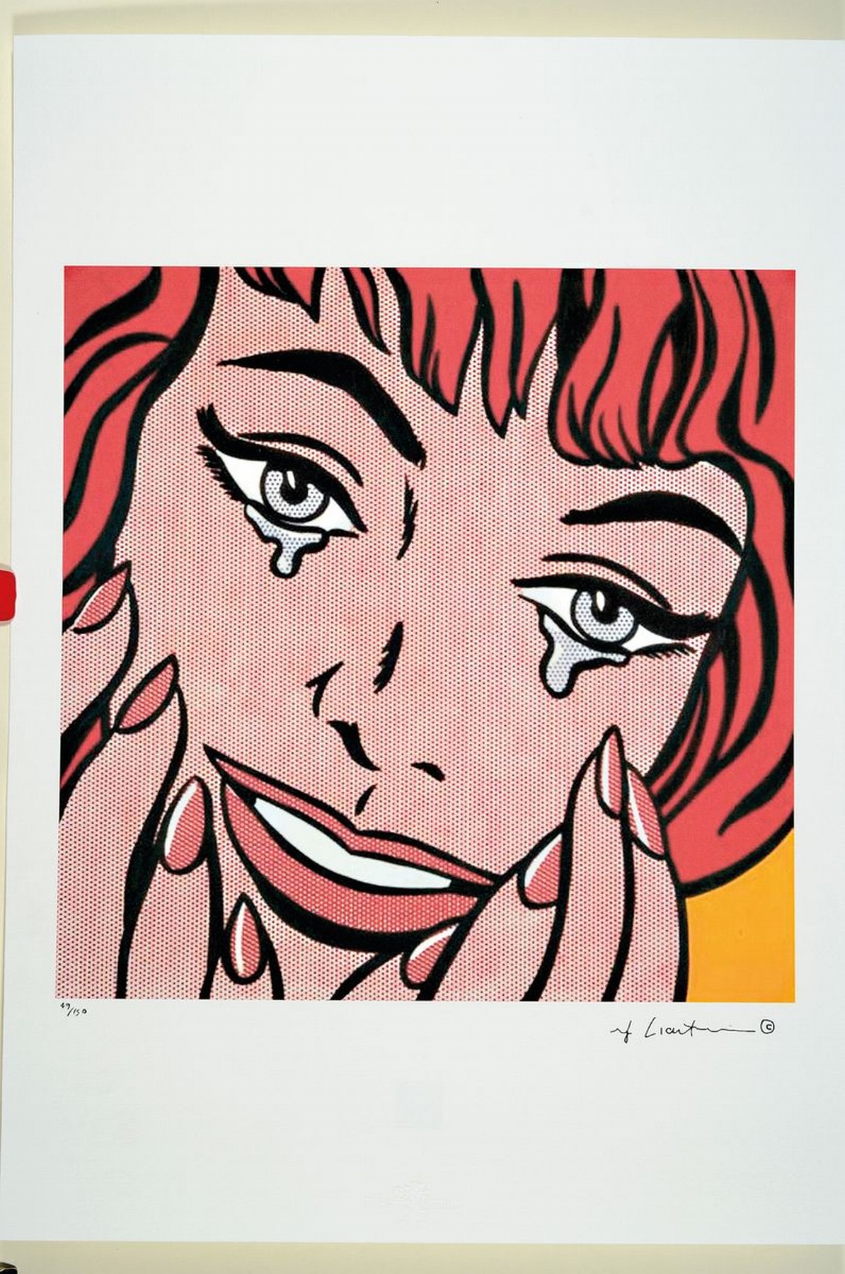 Detail k: Roy Lichtenstein, 1923-1997, "Happy Tears" (1964), Farboffset, Ed. 49/150, im Druck signiert, Edition Styria Studio, Castelli Graphics, ...