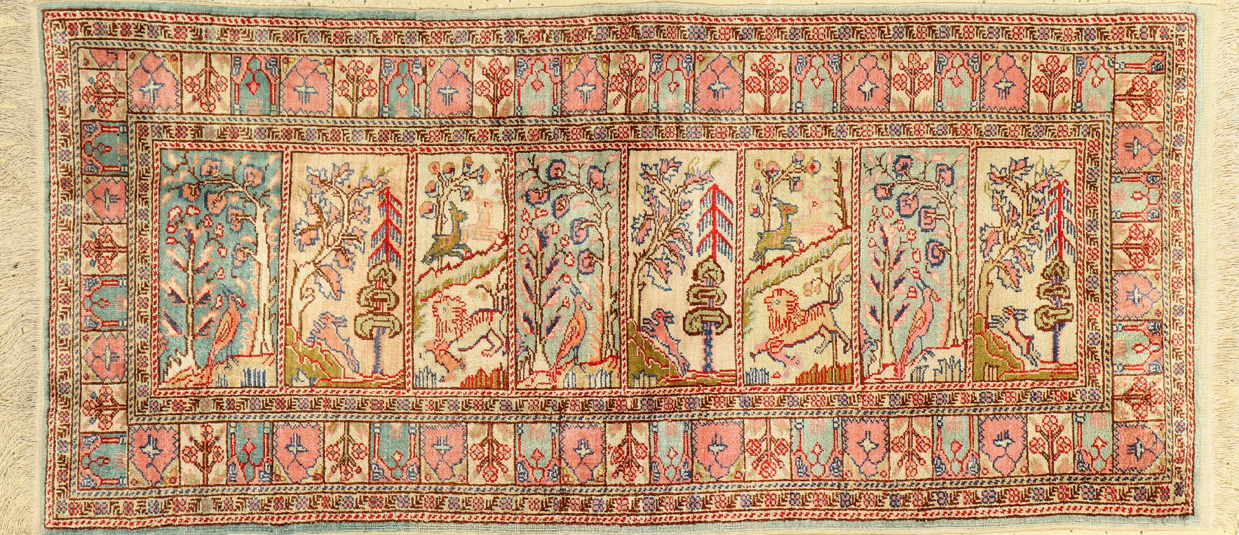 Kayseri Seide, Türkei, ca. 50 Jahre, reine Naturseide, ca. 120 x 57 cm, EHZ: 2