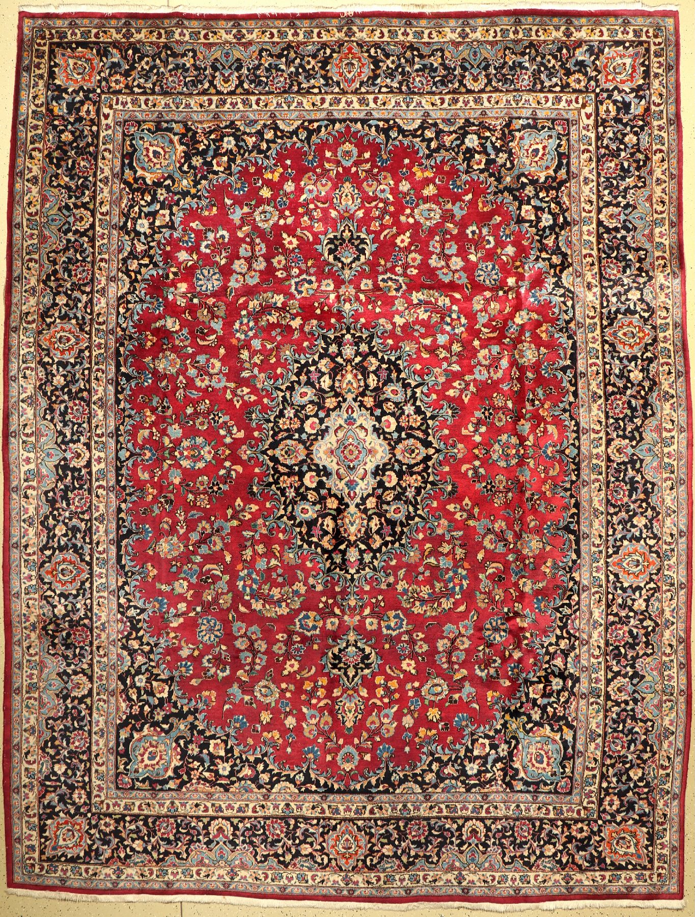 Mesched, Persien, ca. 50 Jahre, Wolle auf Baumwolle, ca. 385 x 295 cm, EHZ: 2-3