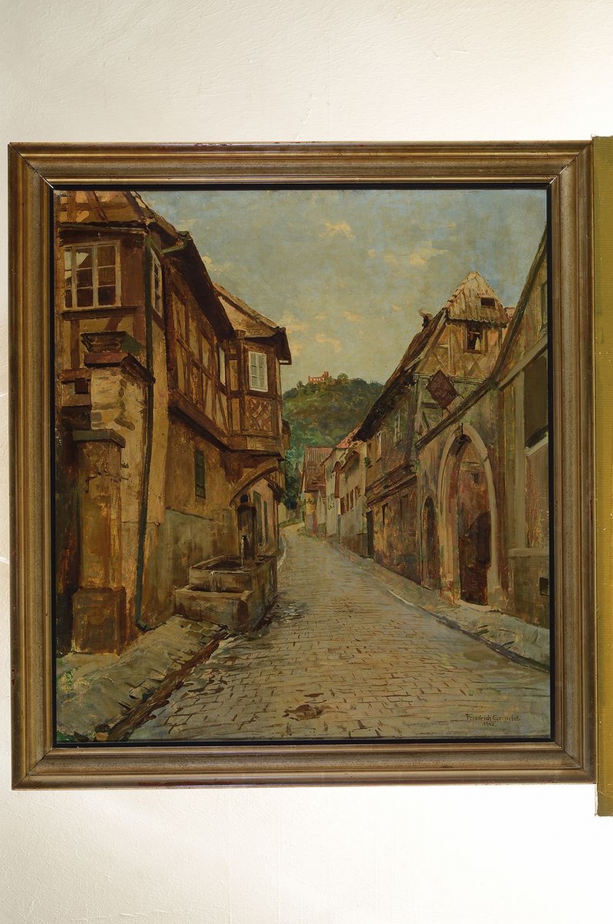 Detail k: Friedrich Genutat, 1876-1958, Blick auf das Hambacher Schloß, Öl/Lwd, rechts unten signiert und dat. 1942, ca. 65x59cm, R. ca. 73x66cm