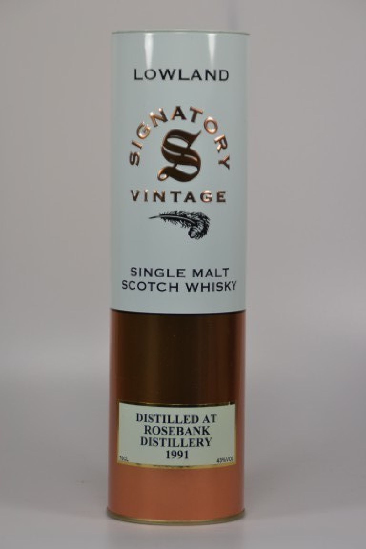 1 Flasche Rosebank Single Malt Scotch Whisky, distilled 1991, bottled 2004, Signatory Vintage, 43 Vol.%, bottle 530 of 632, 70cl, natural colour, ...