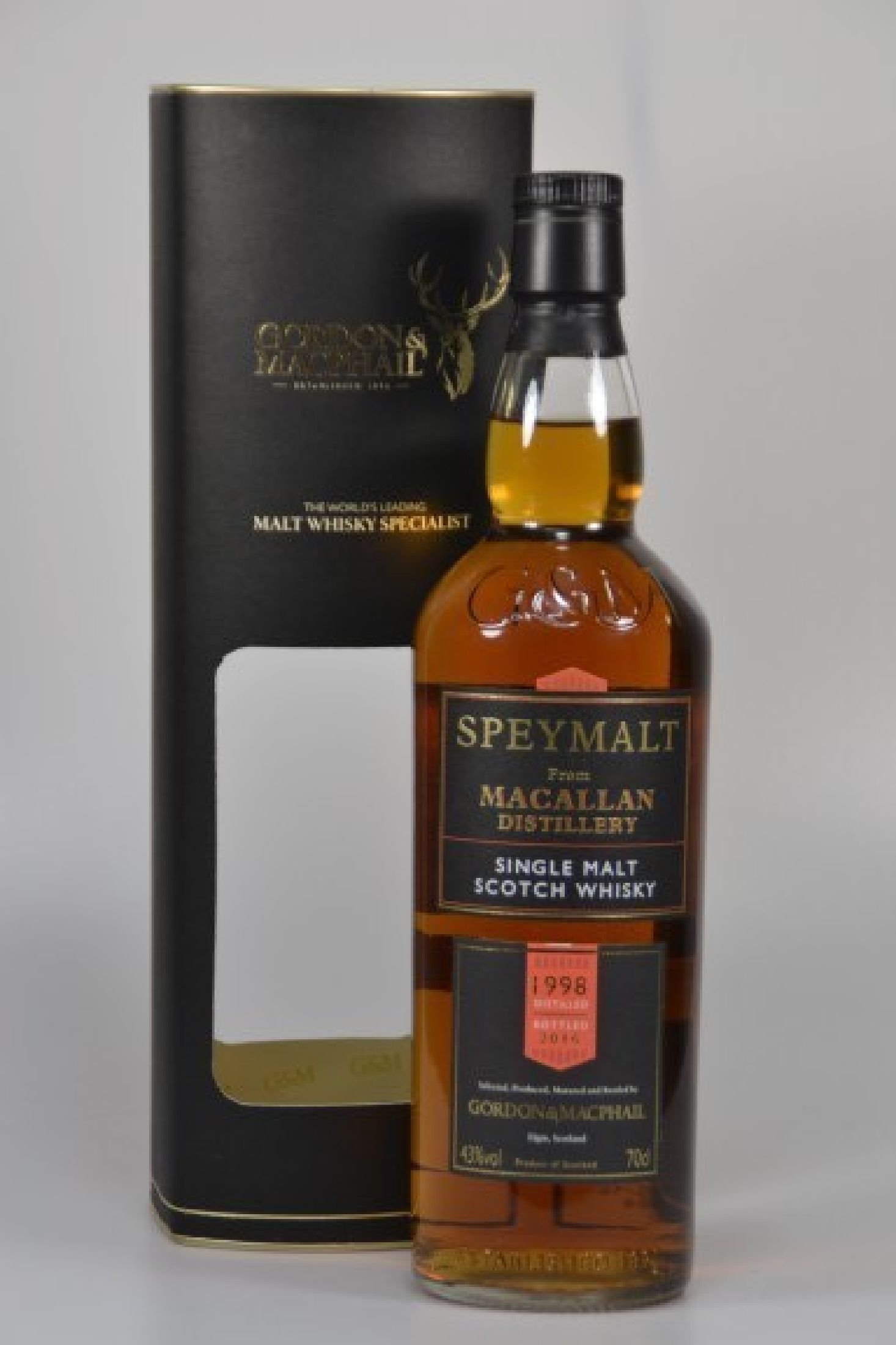 1 Flasche Gordon & Macphail Speymalt from Macallan Distillery, Single Malt Scotch Whisky, distilled 1998, bottled 2016, 43%Vol., 70cl,orig. verkorkt ...