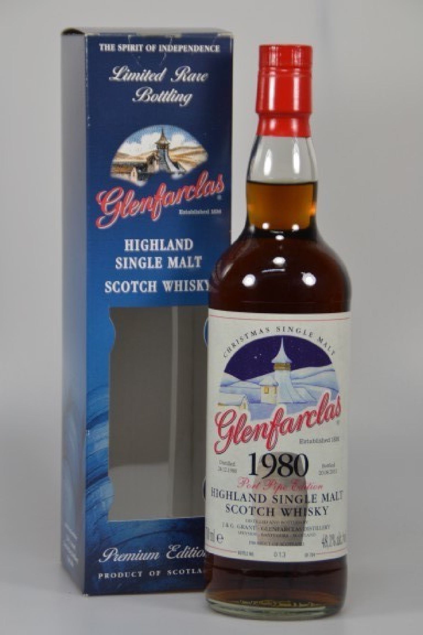 1 Flasche Glenfarclas Higland Single Malt Scotch Whisky, Port Pipe Edition, Christmas single Malt, Distilled 24.12.1980, bottled 20.8.2013, 48.1% ...