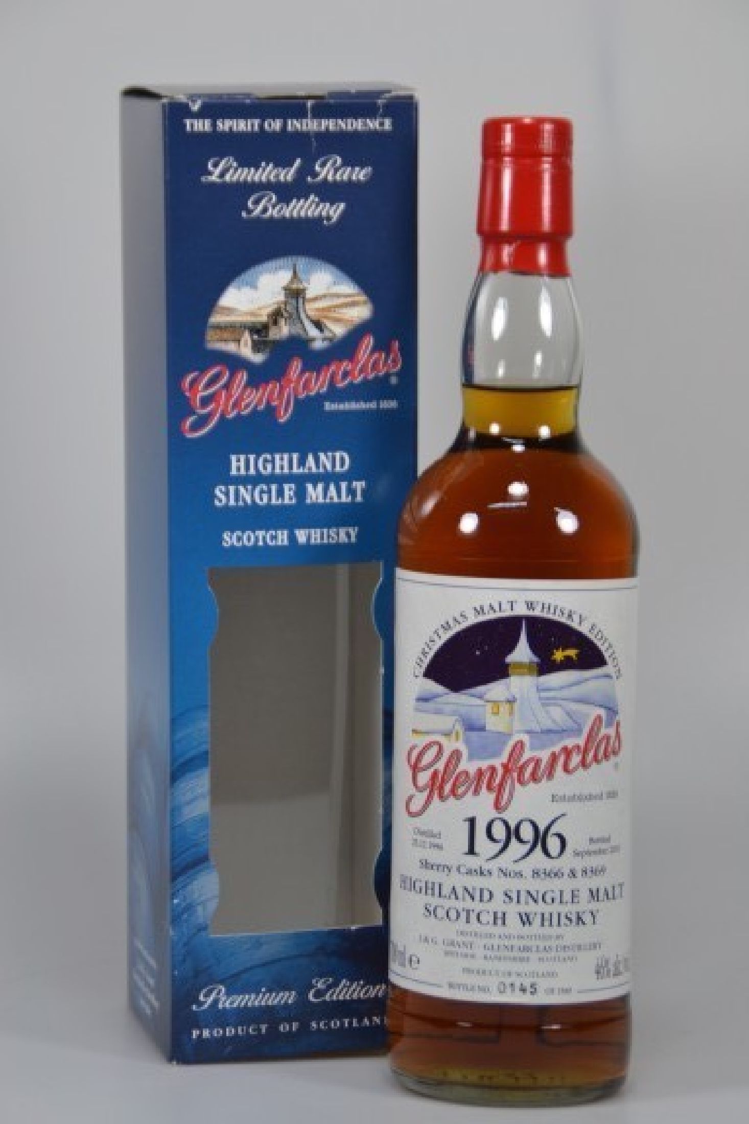 1 Flasche Glenfarclas Higland Single Malt Scotch Whisky, Sherry Cask, Christmas single Malt, Distilled 24.12.1996, bottled Sept.2010, 46% Vol., ...