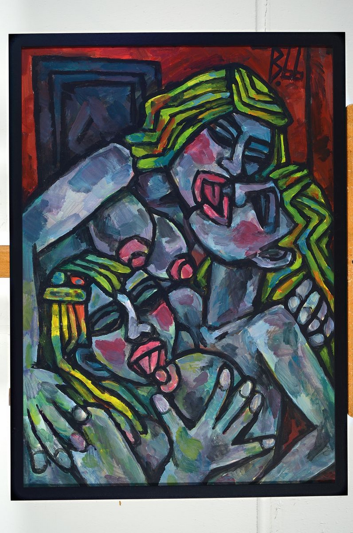 Detail k: Berutscha (Guarmi Hagemann), 1945 - 1913, erotisches Aktgemälde mit drei Personen, Öl/ Malplatte, dieses erotische Aktgemälde des bekannten ...