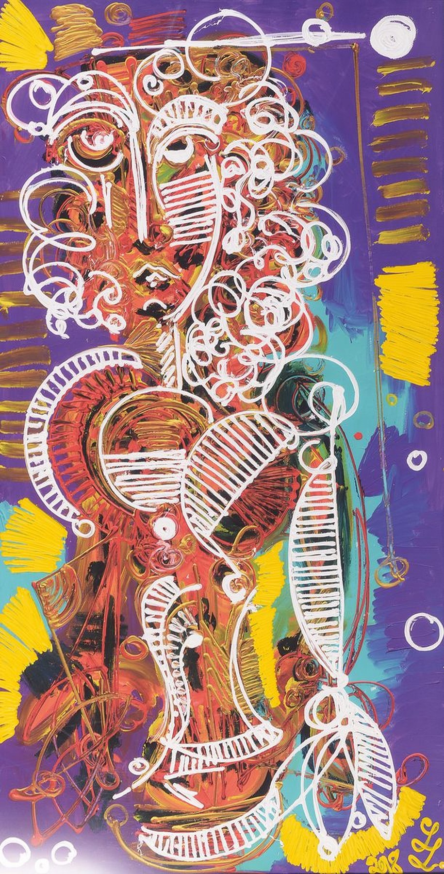 Leon Löwentraut, geb. 1998 Kaiserslautern, Pigmentdruck auf Büttenpapier, individuell und pastos von Hand übermalt, Auflage 50, Unikatcharakter ...