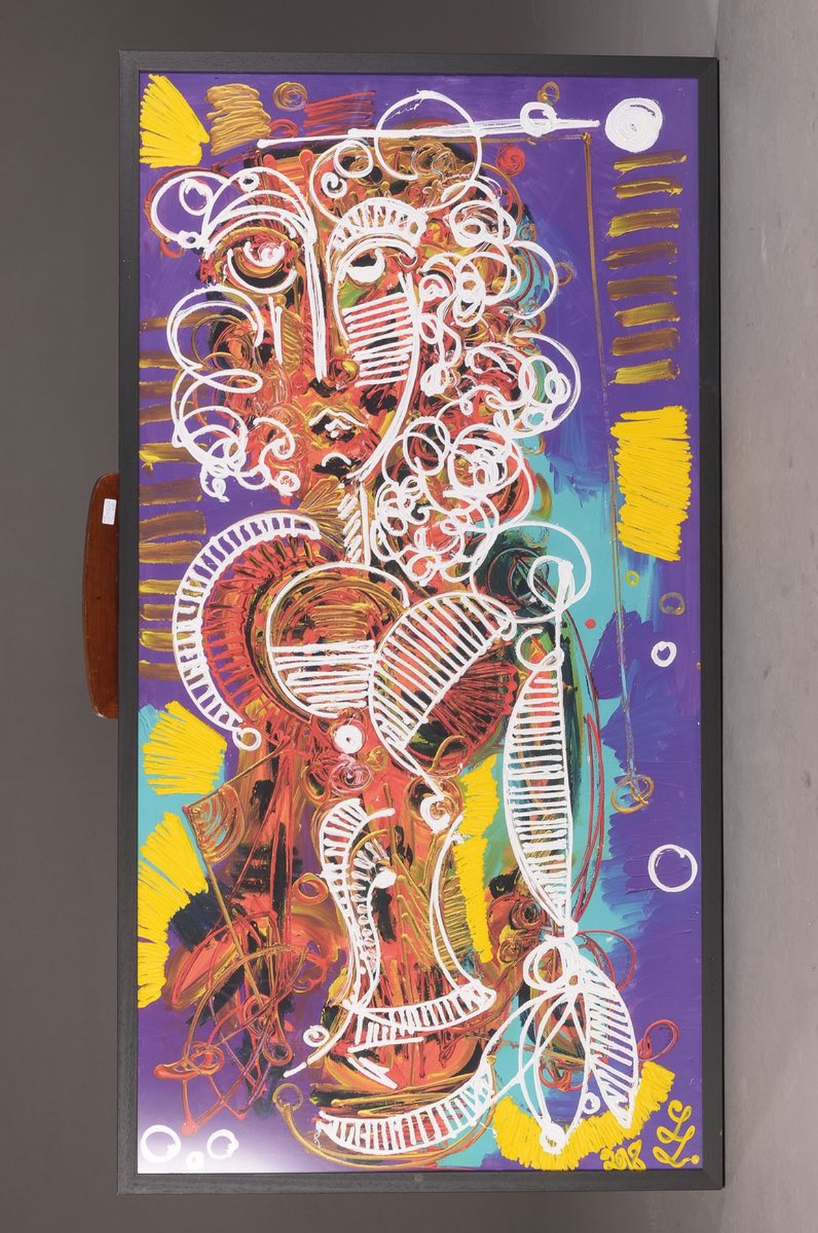 Detail k: Leon Löwentraut, geb. 1998 Kaiserslautern, Pigmentdruck auf Büttenpapier, individuell und pastos von Hand übermalt, Auflage 50, Unikatcharakter ...