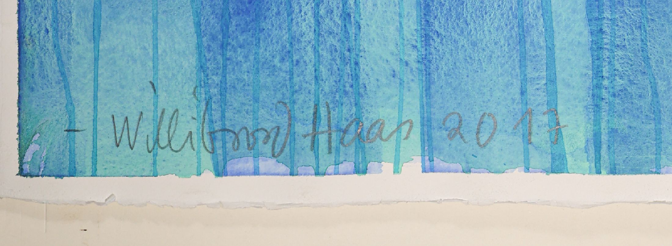 Detail a: Willibrord Haas, geb. 1936, Aquarell/Papier, handsigniert und dat. 2017, rückseitig betitelt "Meereskrone", nochmals handsigniert und dat. ...
