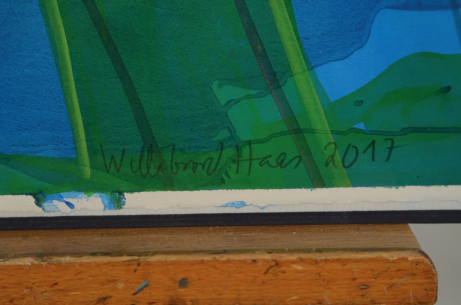 Detail a: Willibrord Haas, geb. 1936, Aquarell/Papier, handsigniert und dat. 2017, rückseitig betitelt "Wachstumsfest" nochmals handsigniert und ...