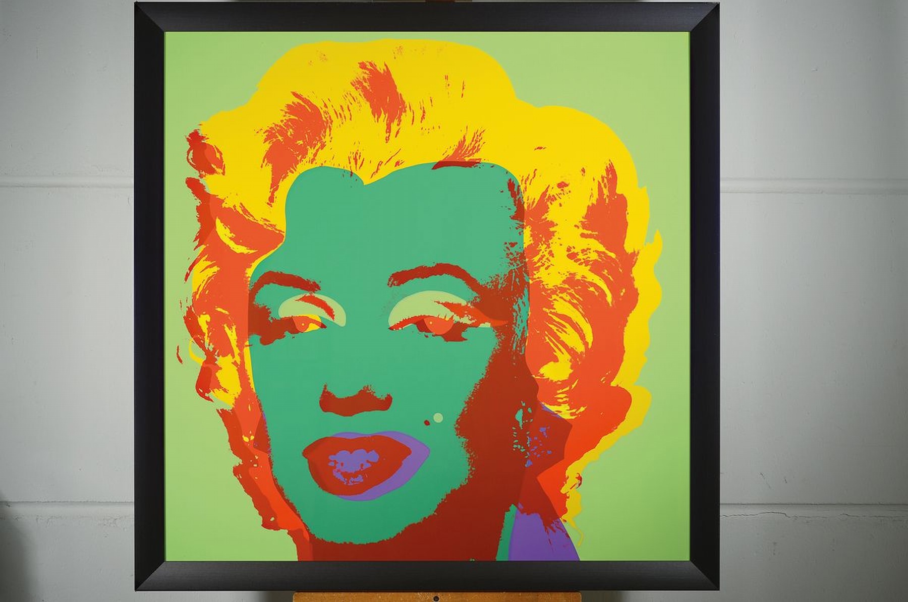 Detail k: Nach Andy Warhol, Siebdruck auf festen Karton, Marilyn Monroe, Hrsg. Sunday B. Morning, rückseitig mit Stempel des Hrsg. und dem Zusatz "Fill ...