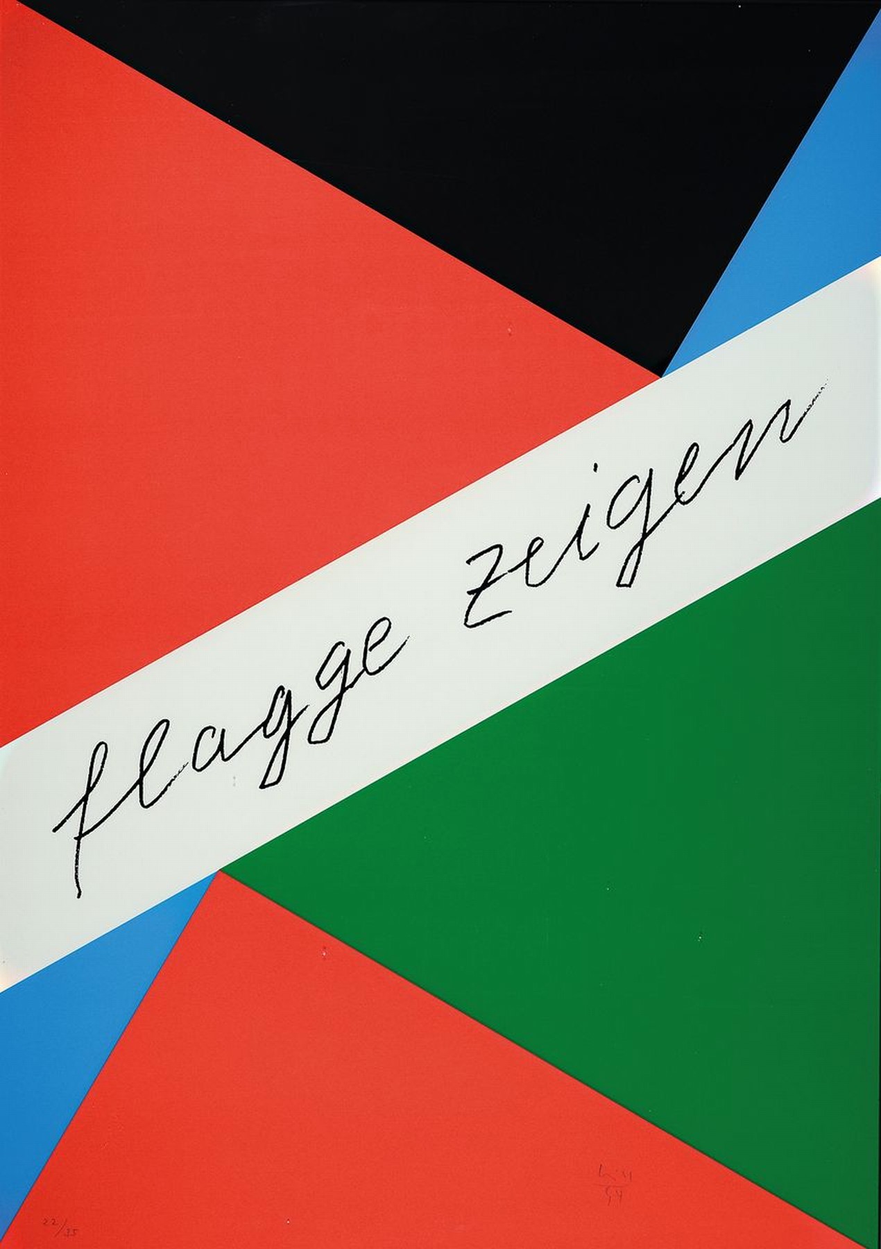 Max Bill, 1908 - 1994, Serigraphie auf Karton, kleine Auflage, 22/35, aus 1994, Blattgr. 84 x 59.5 cm, unter Glas, Rahmen ca. 87 x 63 cm