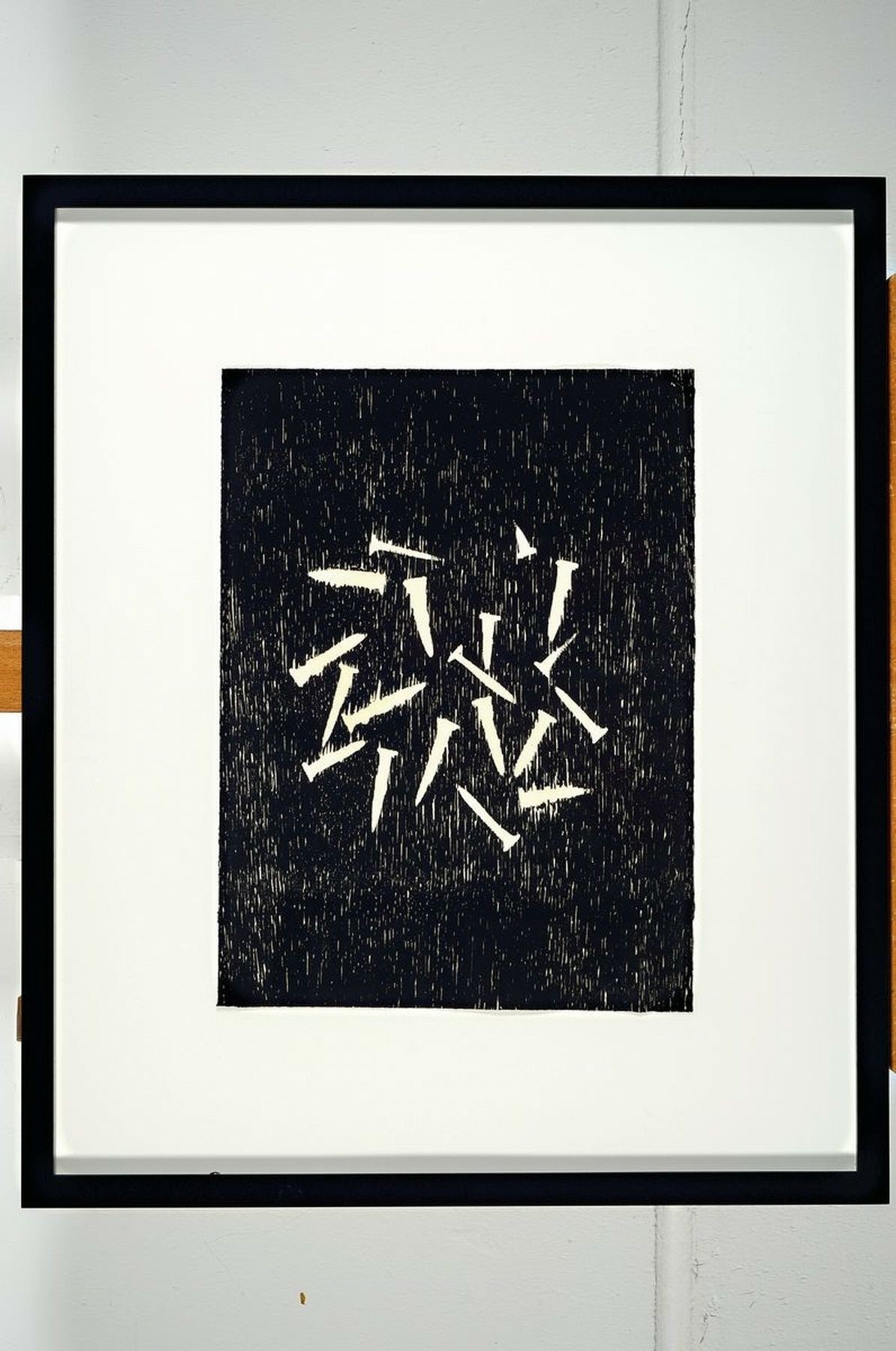 Detail k: Günther Uecker, geb. 1930, Holzschnitt auf feinem handgeschöpftem Japan-Bütten, handsigniert, num. 9/50, aus 1981, mit Trockenstempel der ...
