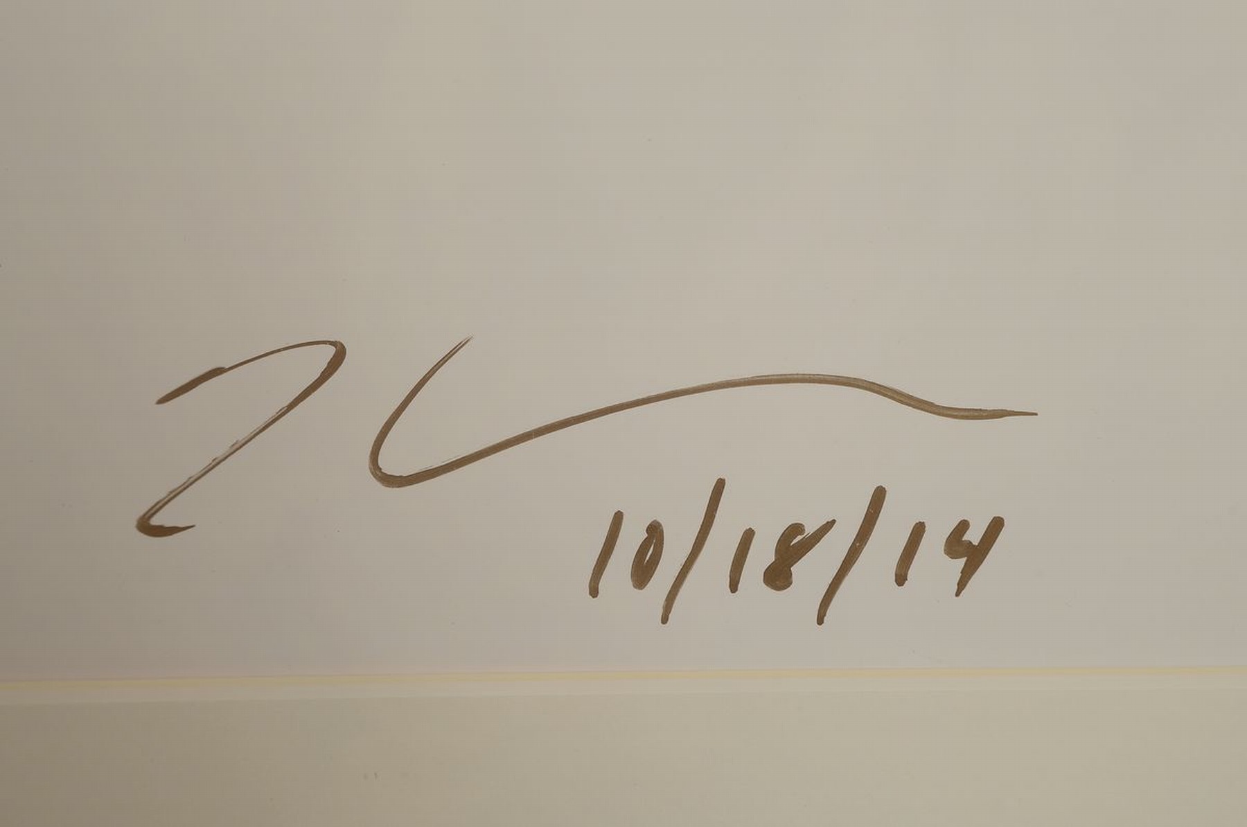 Detail a: Jeff Koon, geb. 1955, große Offset- Litho, "Michael Jackson and Bubbles", Fondation Beyeler, handsigniert und dat. 18.10.14 mit Goldstift, ...