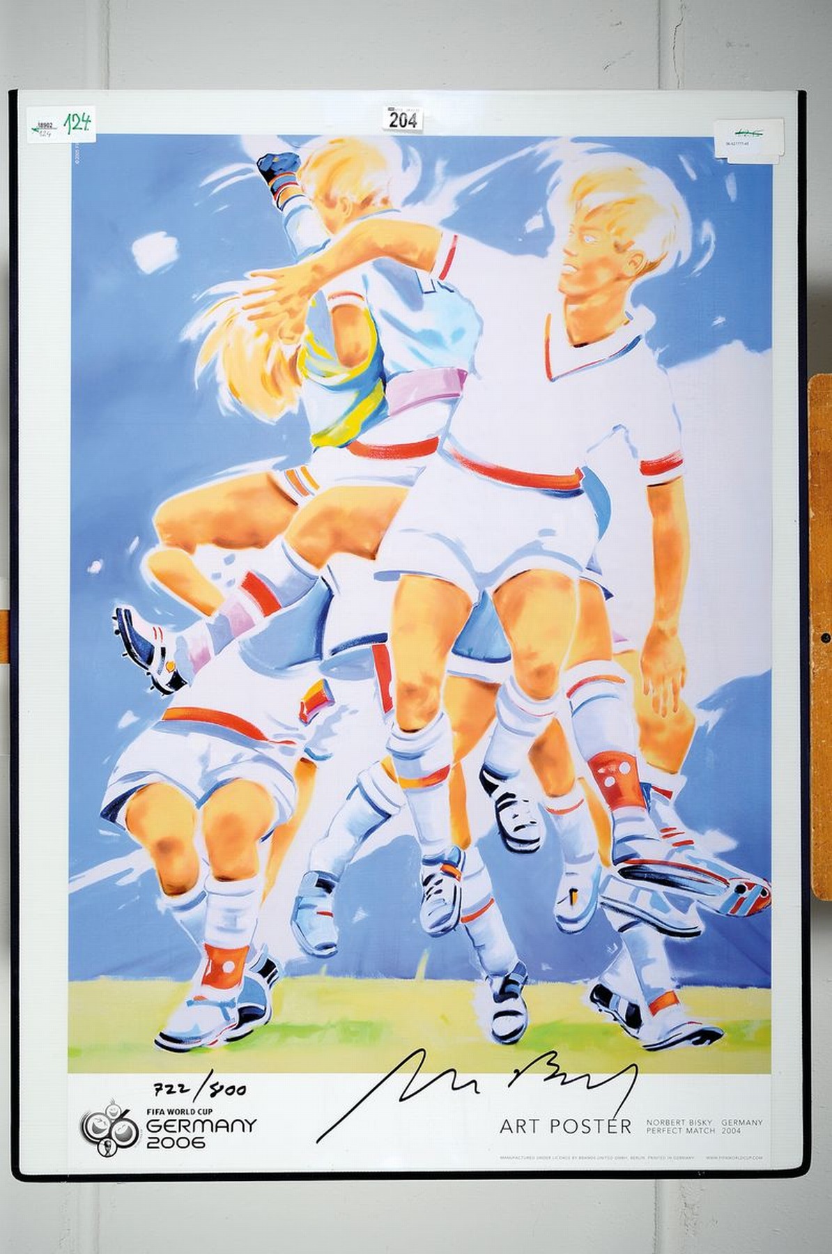 Detail k: Norbert Bisky, geb. 1970, "The perfect Match", handsigniert, num. 722/800, ca. 97 x 66 cm, aus 2006, anlässlich der WM von der FIFA ...