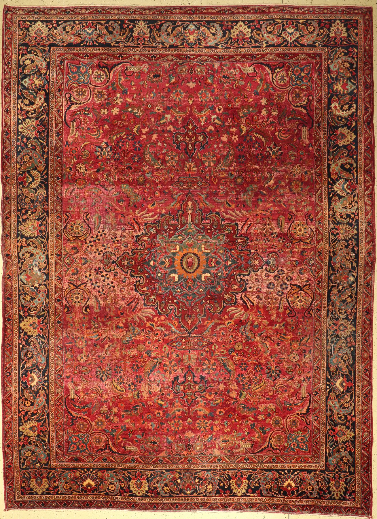 Us Re-Import Sarogh, Persien, um 1930, Wolle auf Baumwolle, ca. 355 x 260 cm, EHZ: 3-4