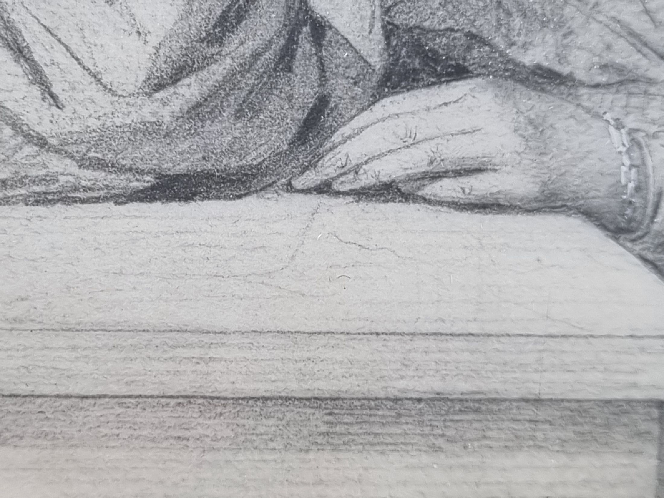Detail d: Unleserlich signiert, dat. 1832, Biedermeierstudie, Porträt einer jungen Frau, sehr feine Darstellung der Stofflichkeit und des Inkarnates, re. u. ...