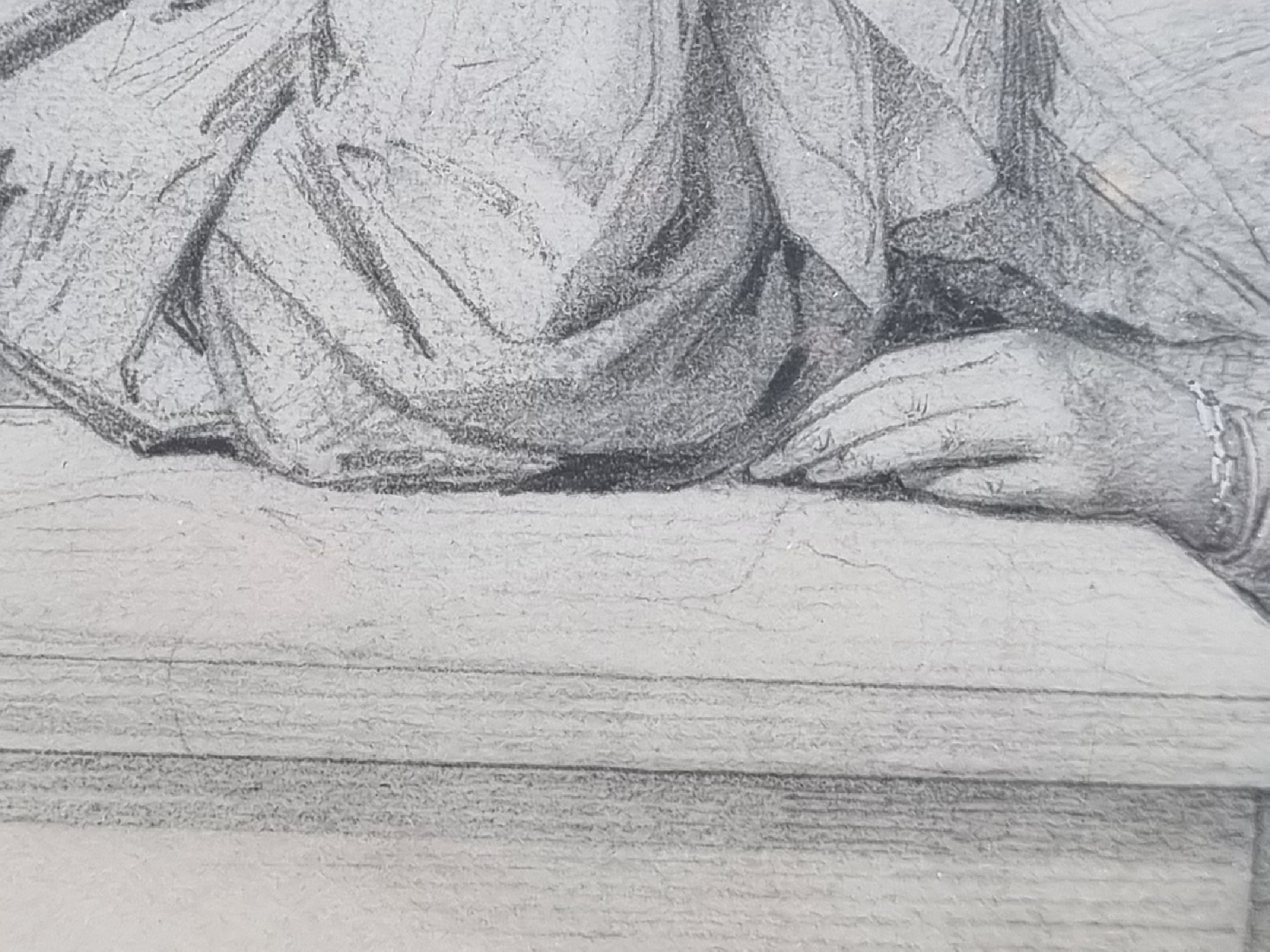 Detail e: Unleserlich signiert, dat. 1832, Biedermeierstudie, Porträt einer jungen Frau, sehr feine Darstellung der Stofflichkeit und des Inkarnates, re. u. ...