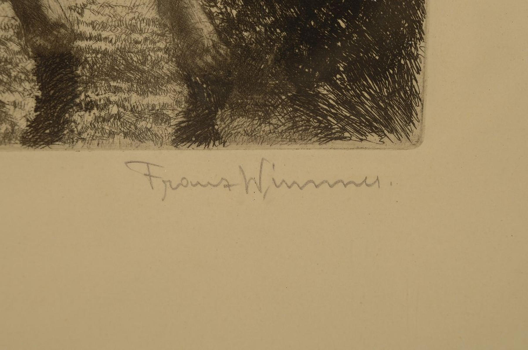 Detail a: Franz Wimmer, 1892 Wien-1974, Jugend, Radierung, handsigniert, betitelt, num. 10/75, ca. 26x24cm, u.Gl., R. ca. 42x36cm