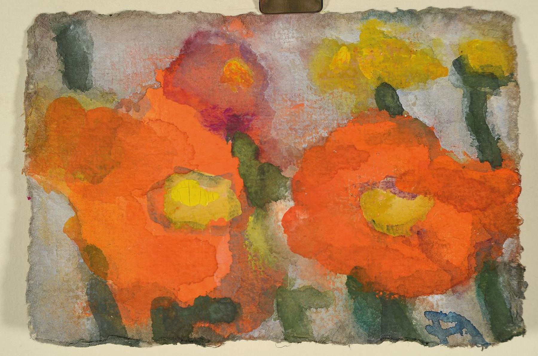 Detail k: Klaus Fußmann, geb. 1938 Velbert, "Cosmea", Aquarell/Gouache, re. unten sign., verso nochmals sign., dat. 20, ca. 14x5x10 cm