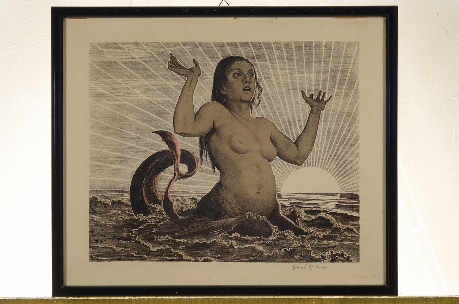 Detail k: Hans Thoma, 1839 Bernau-1924 Karlsruhe, Allographie von 1897, handsigniert und bez.: Probedruck, ca. 36x45cm, u.Gl., R. ca. 47x56cm