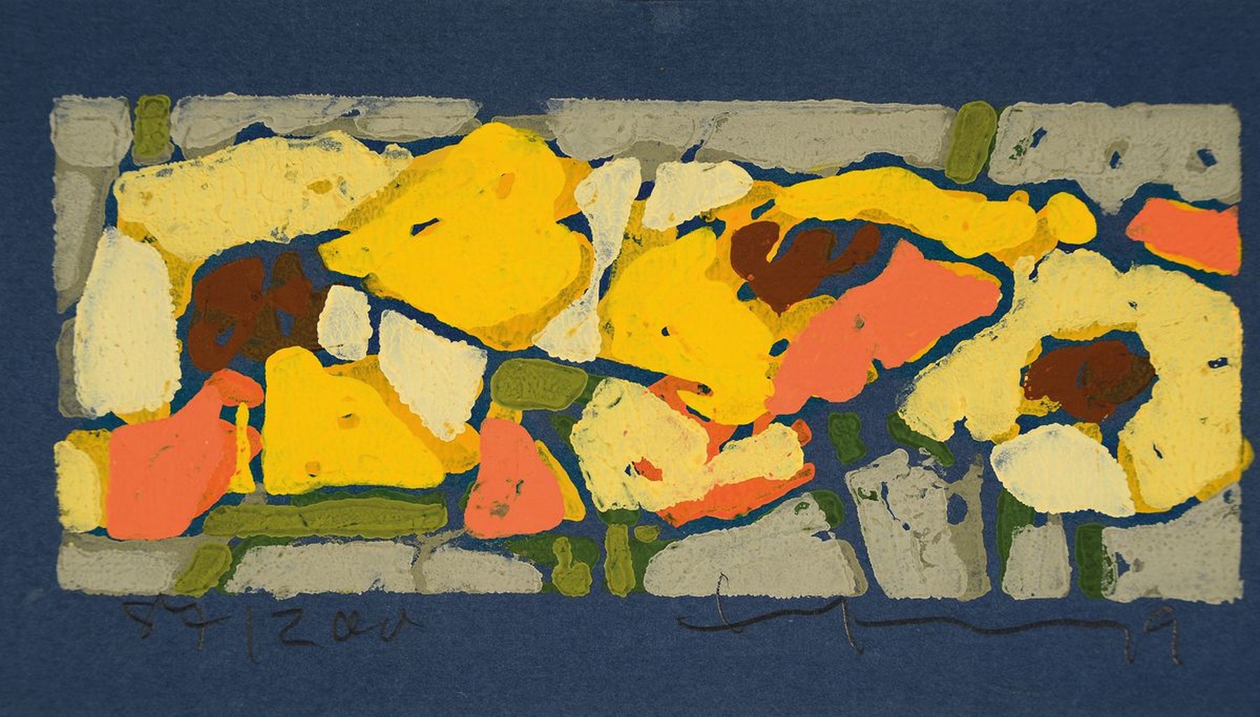 Klaus Fußmann, geb. 1938 Velbert, Farblinolschnitt, sign., num. 87/200, ca. 9,5x18 cm