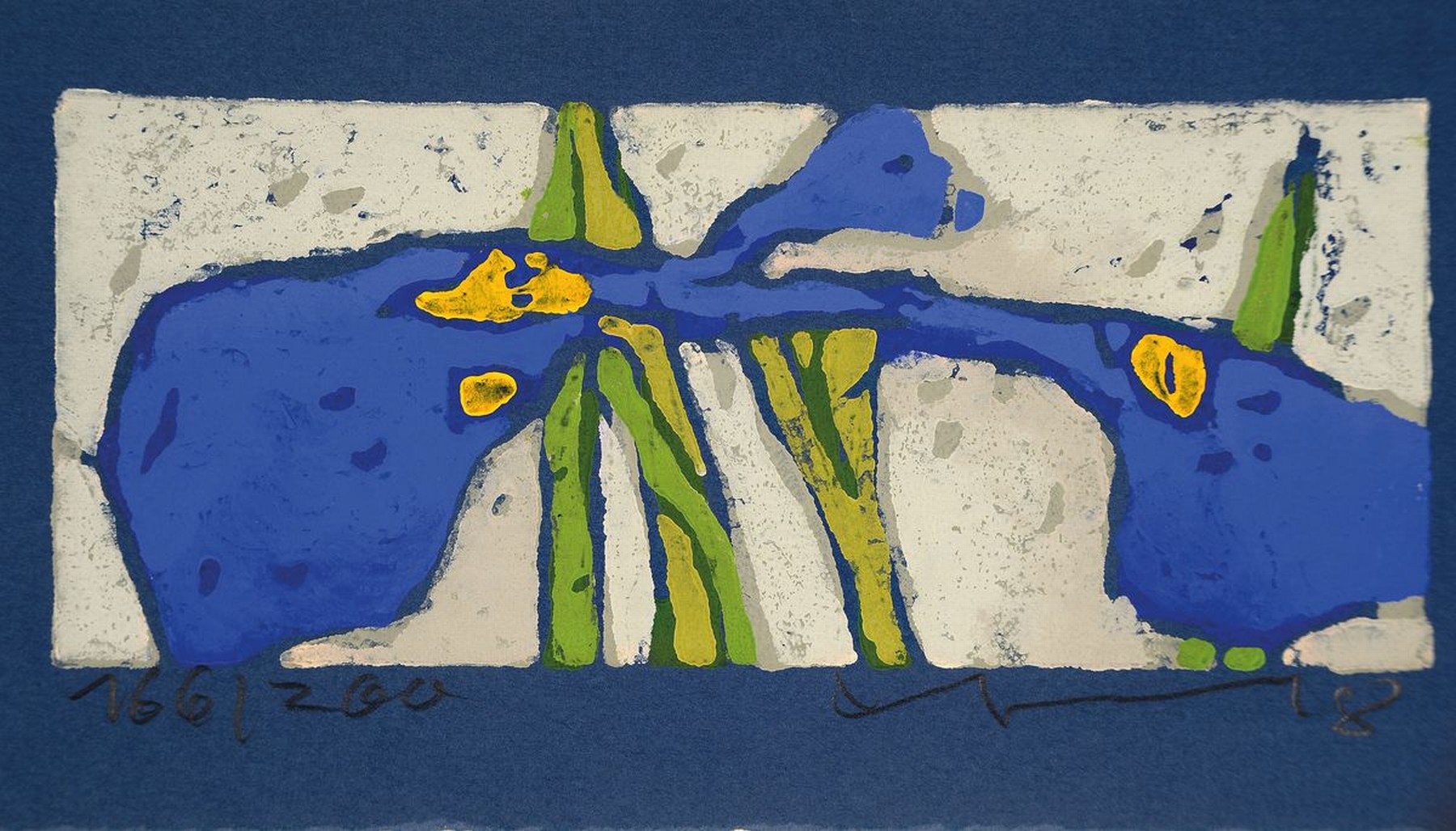 Klaus Fußmann, geb. 1938 Velbert, Farblinolschnitt, handsign., num. 166/200, ca. 11x20 cm