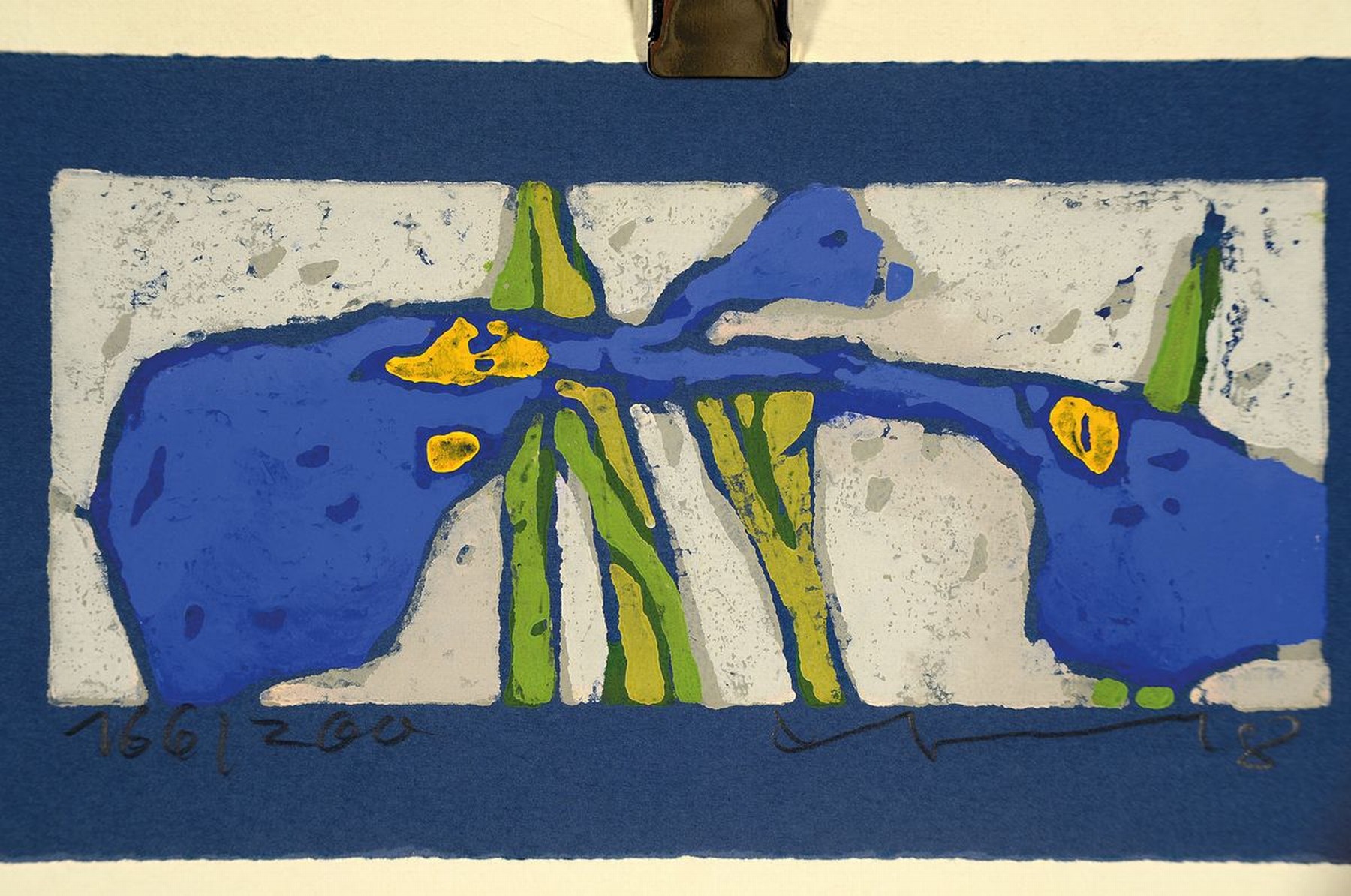 Detail k: Klaus Fußmann, geb. 1938 Velbert, Farblinolschnitt, handsign., num. 166/200, ca. 11x20 cm