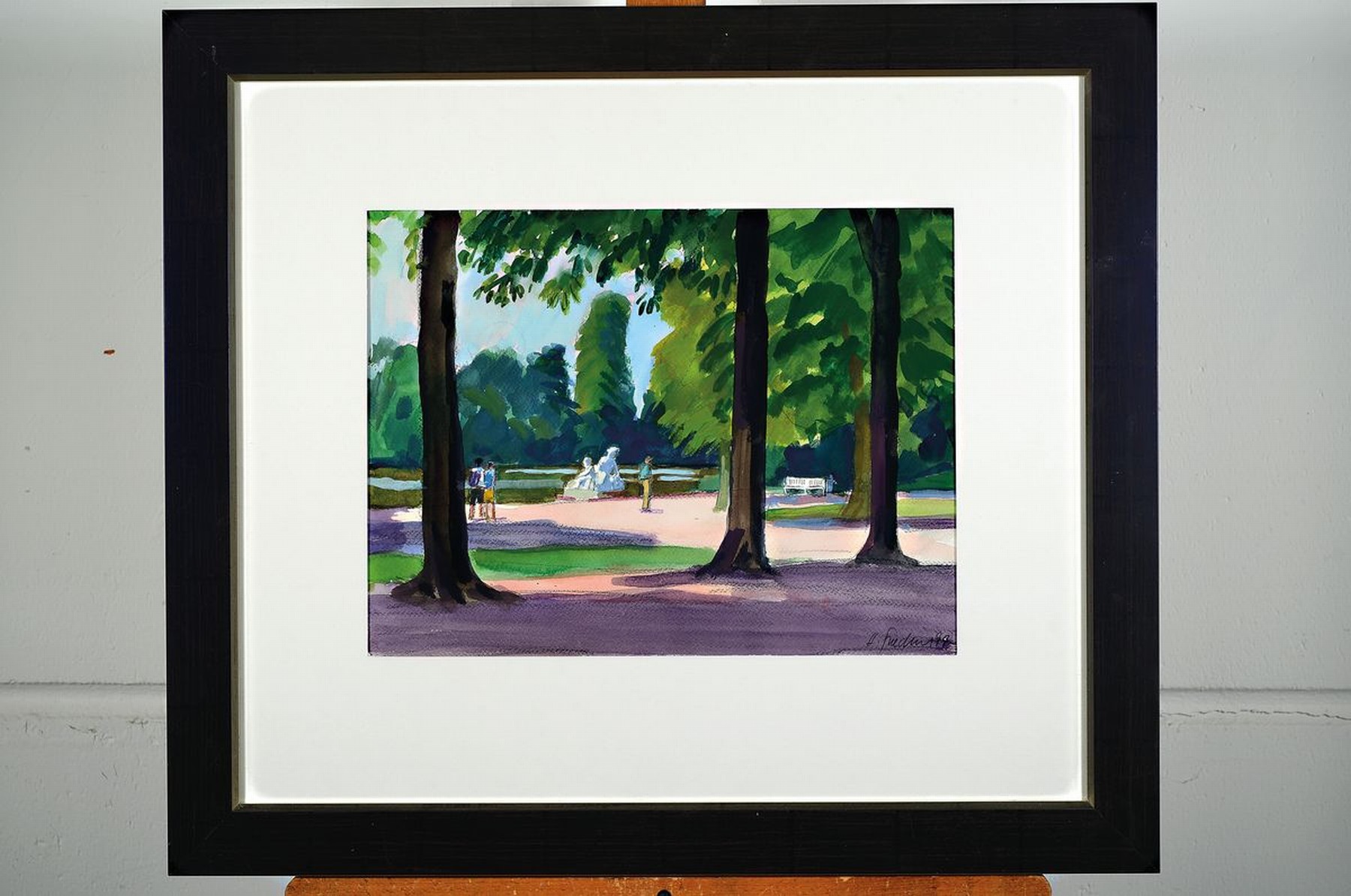 Detail k: Heinz Friedrich, 1924-2018 Schwetzingen, Im Schwetzinger Schloßpark, Aquarell auf Papier, rechts unten signiert und dat. 99, ca. 29x38cm, PP, u.Gl., ...