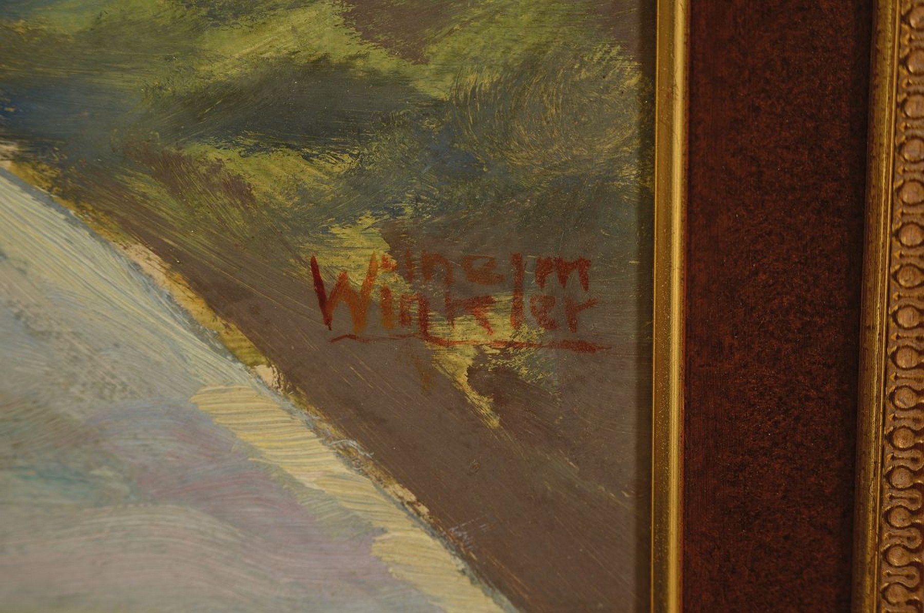 Detail a: Wilhelm Winkler, 1882 Heidelberg-1964 Karlsruhe, Studium an der Akademie Karlsruhe bei Fehr und Georgi, hier: Blätterkaktus, rückseitig so betitelt ...