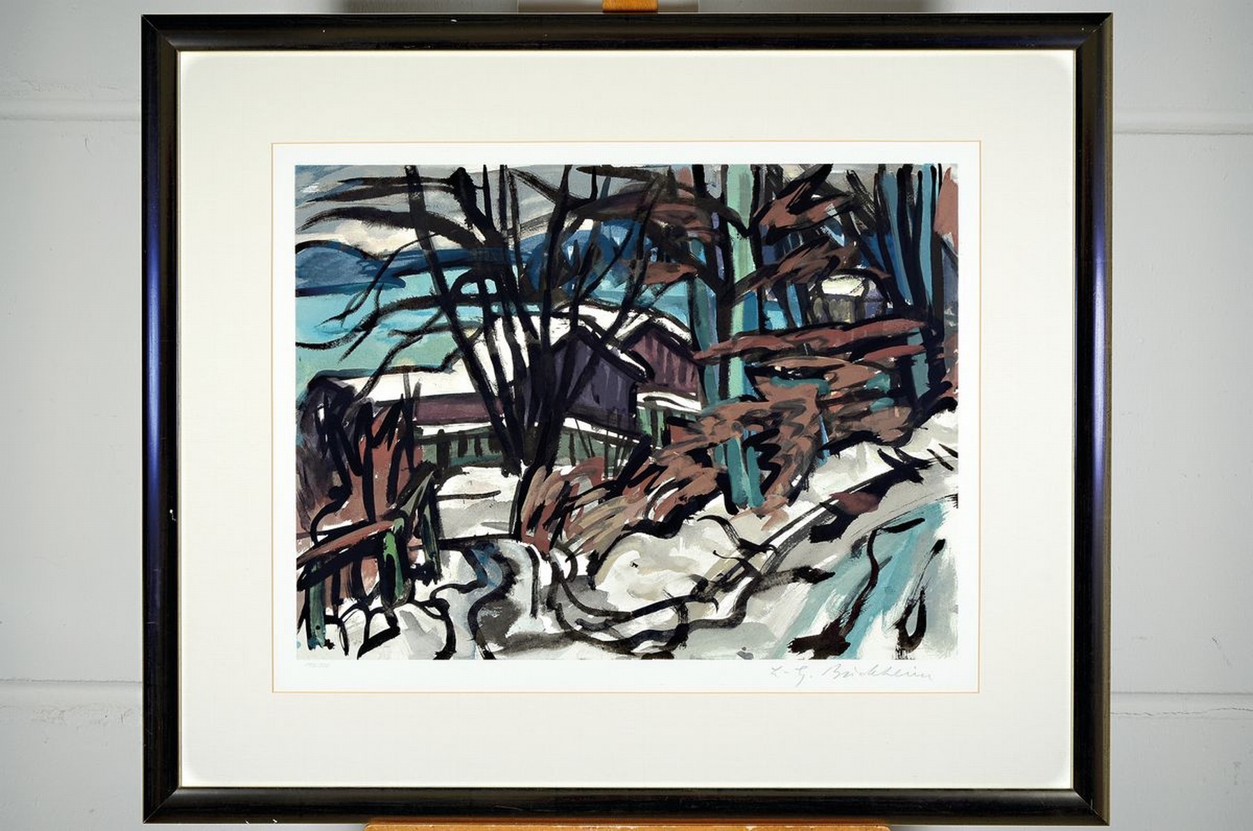 Detail k: Lothar Gunther Buchheim, 1918-2007, Winter am See, Farbserigraphie, handsigniert, num. 173/300, ca. 53.9x68.9cm, PP, u.Gl., R. ca. 76x90cm