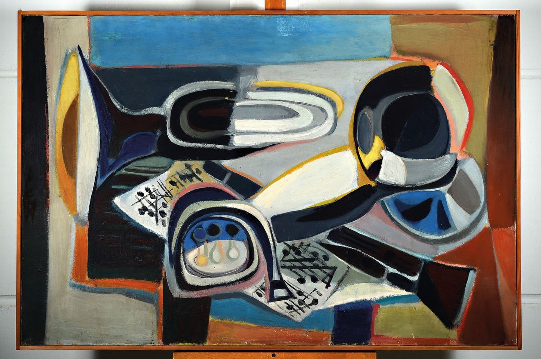Detail k: Rudi Baerwind, 1910-1982 Mannheim, Studium in Berlin, München und Paris, war Schüler von Fernand Leger, hier: Musikinstrumente, Instrumente als ...