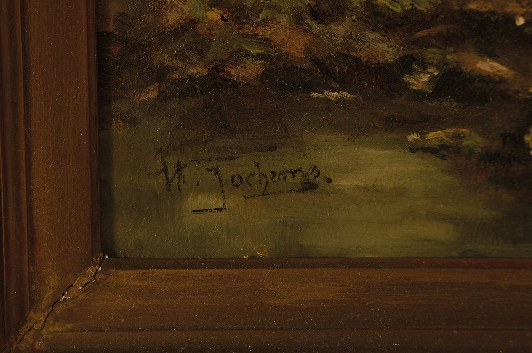 Detail a: Hyacinth Jochems, belgischer Tiermaler der 2 .H.19.Jh., Jochem war mit Werken auf dem Salon Triennal 1875 u. dem Cercle des Artistes 1877 in Brüssel ...