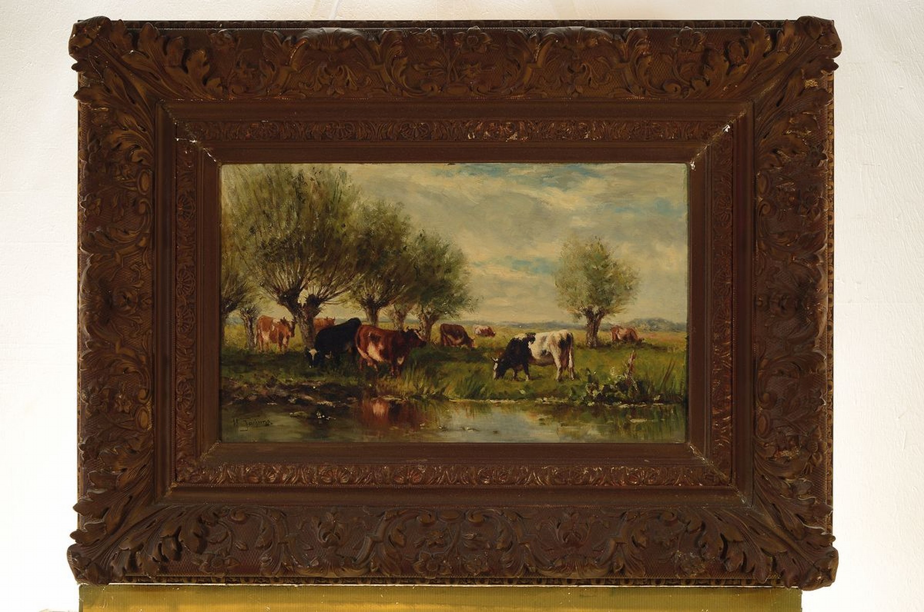 Detail k: Hyacinth Jochems, belgischer Tiermaler der 2 .H.19.Jh., Jochem war mit Werken auf dem Salon Triennal 1875 u. dem Cercle des Artistes 1877 in Brüssel ...