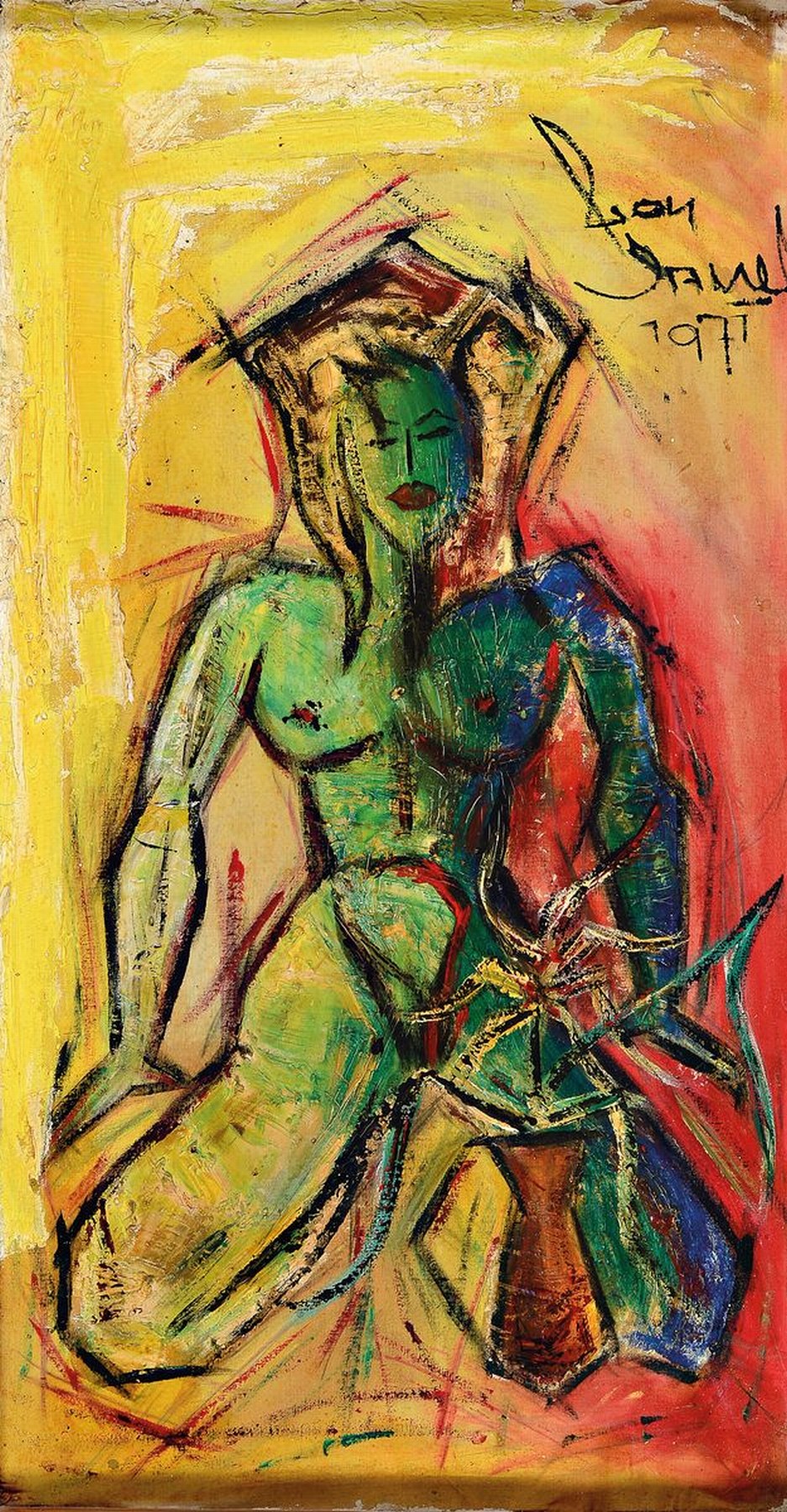 Rolf Ortner, geb. 1940 Speyer, 2 Arbeiten: durchzechte Nacht und Fondue, Öl/Spanplatte, beide signiert, je ca. 70x36cm,R. ca. 84x50cm
