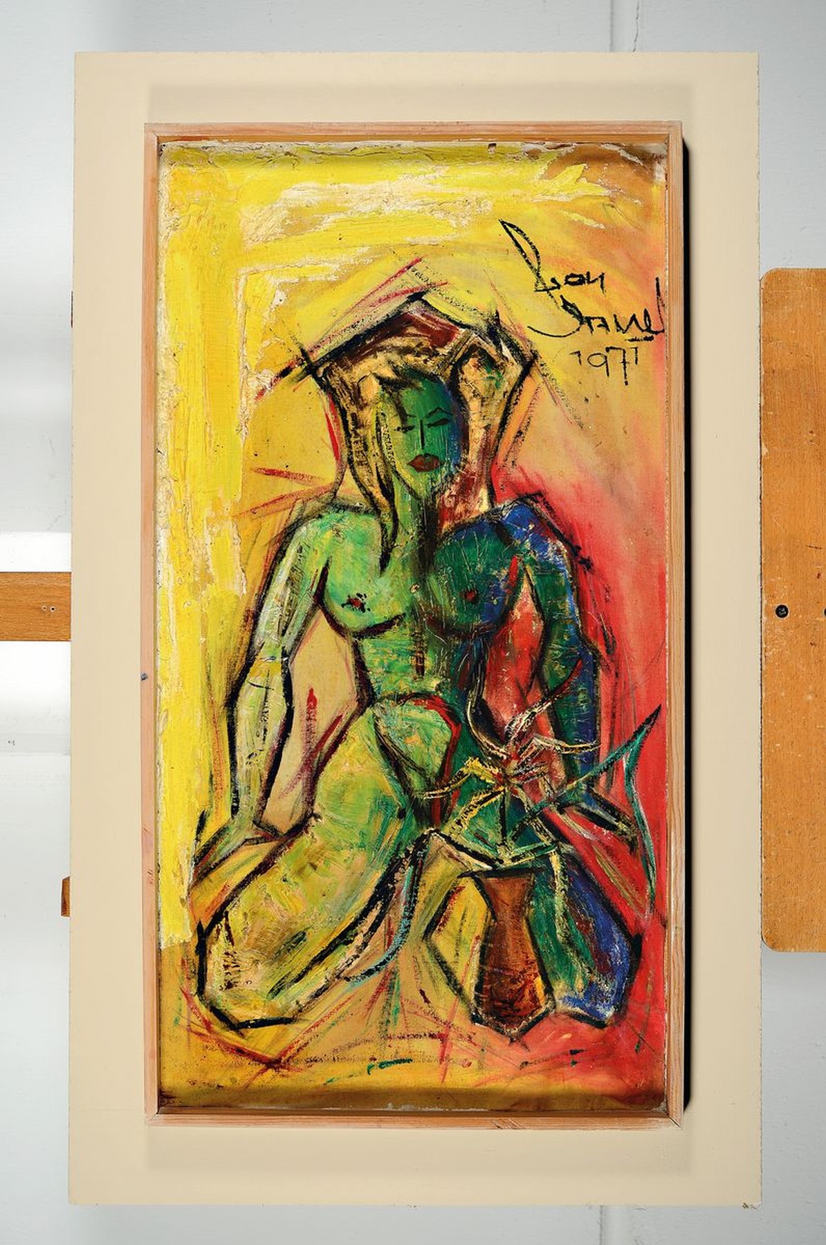 Detail k: Rolf Ortner, geb. 1940 Speyer, 2 Arbeiten: durchzechte Nacht und Fondue, Öl/Spanplatte, beide signiert, je ca. 70x36cm,R. ca. 84x50cm
