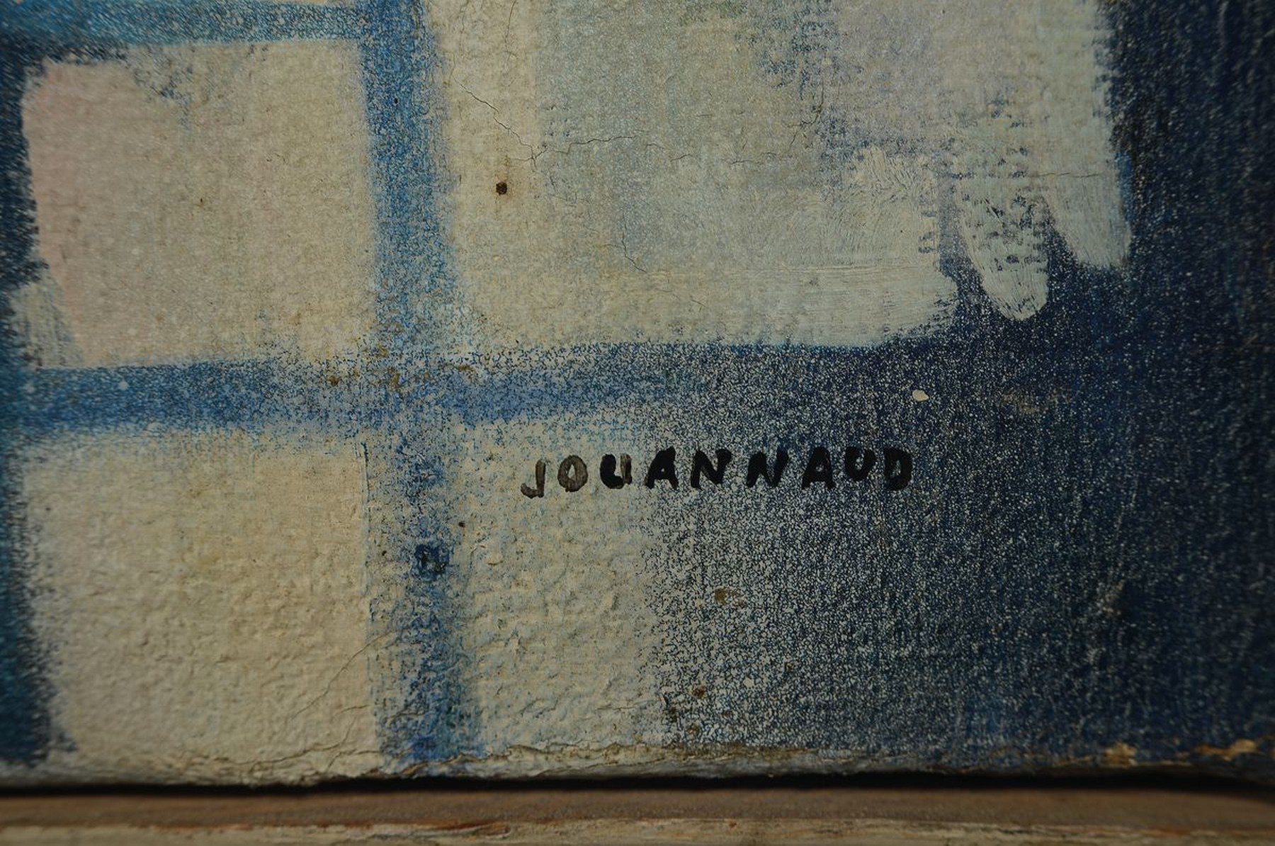 Detail a: Yves Jouannaud, 1924-1995, "Die Straße", Öl/Lwd, rechts unten signiert, ca. 99x130cm, kleine Oberflächenschäden, Reinigung empfohlen