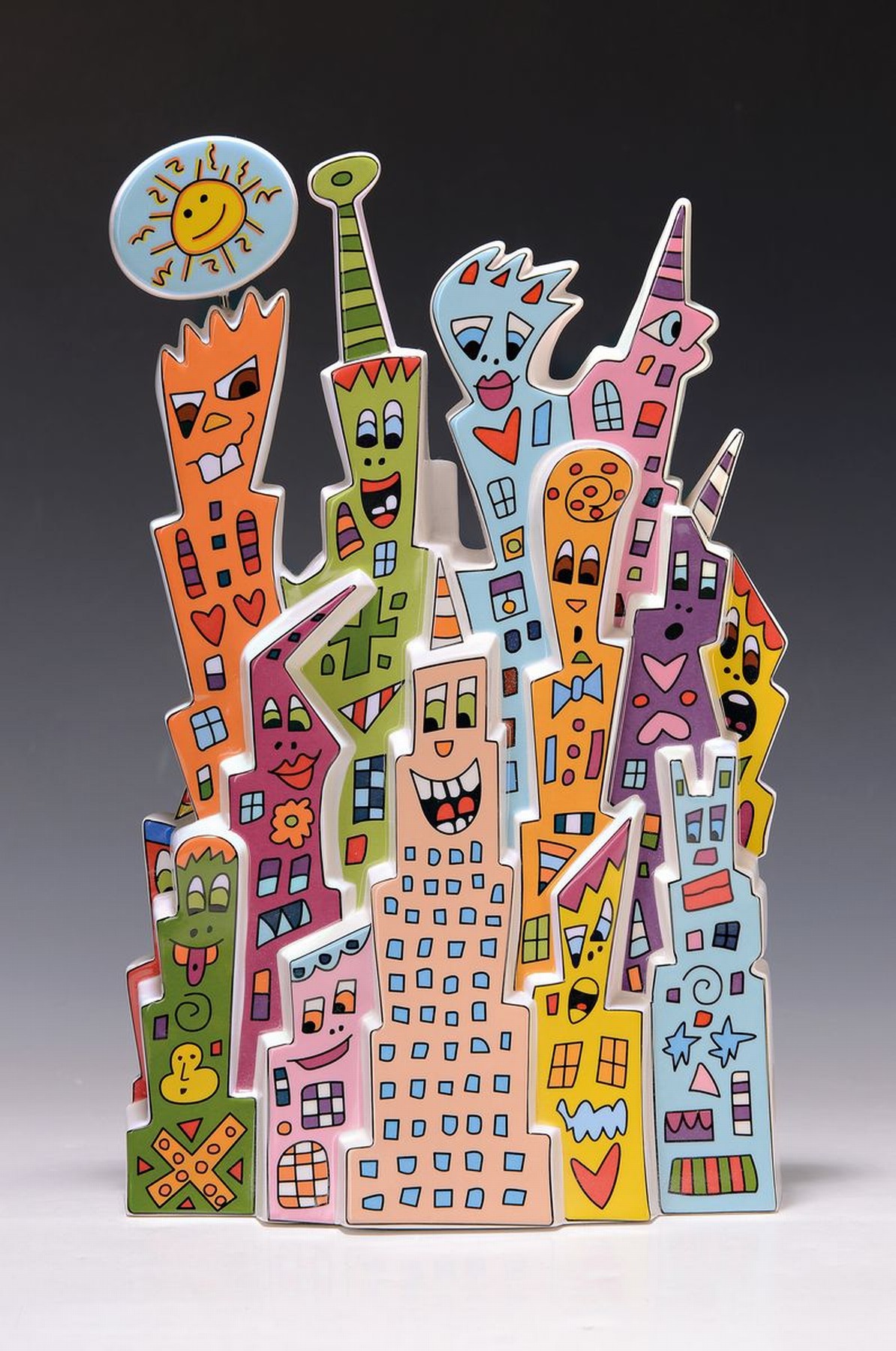 Porzellanobjekt Entwurf James Rizzi, "Day and Night" James Rizzi für Goebel, Bodenseitig Firmenstempel, Goebel Artis Orbis- James Rizzi, ...