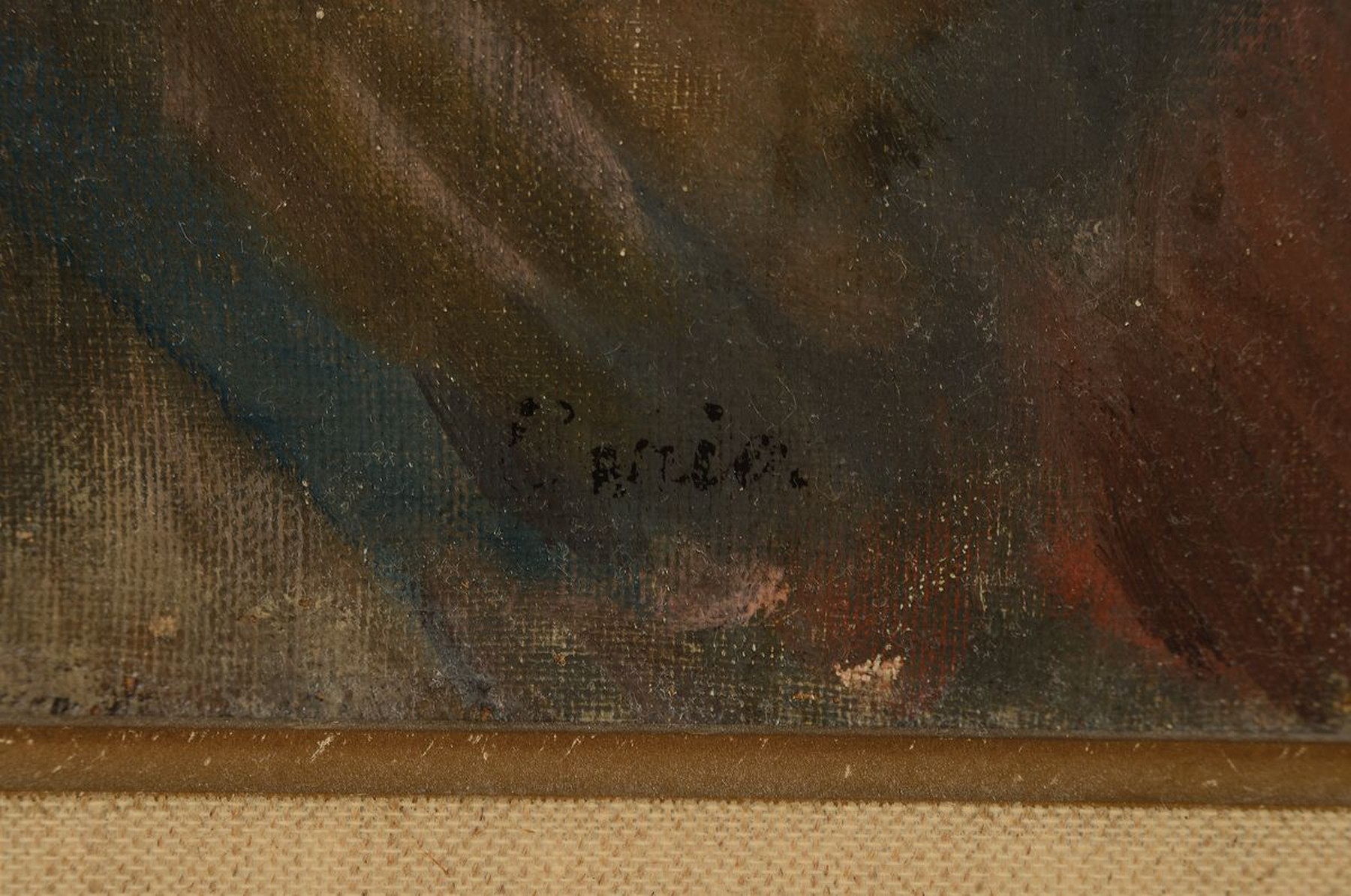 Detail a: C. Astier, wohl französischer Maler, um 1930, Dreiviertelporträt eines männlichen Aktes, Öl/Lwd/Hartfaser, links unten signiert, ca. 81x65cm, R. ...