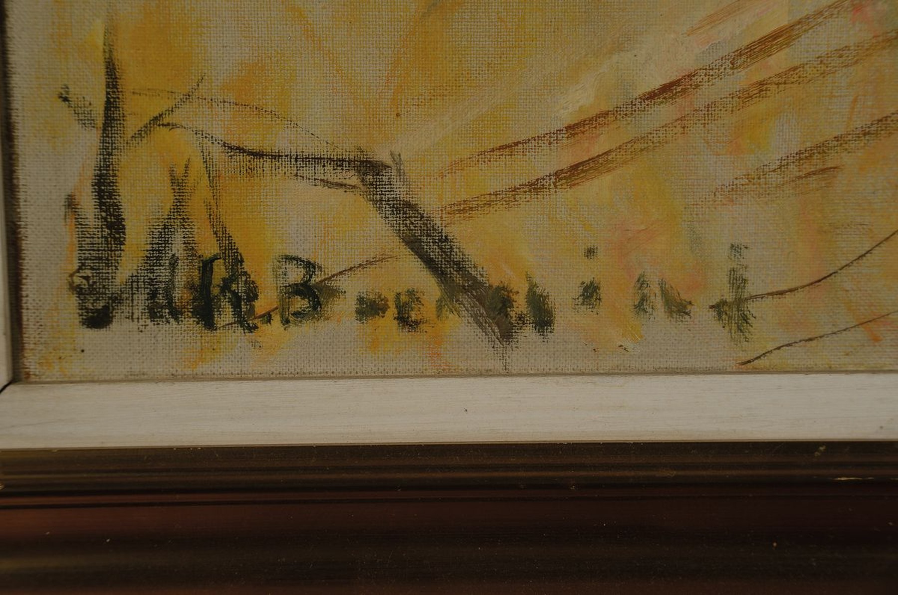 Detail a: Rudi Baerwind, 1910-1982 Mannheim, Studium in Berlin, München und Paris, war Schüler von Fernand Leger, hier: Ansicht aus Paris, belebte Brücke ...
