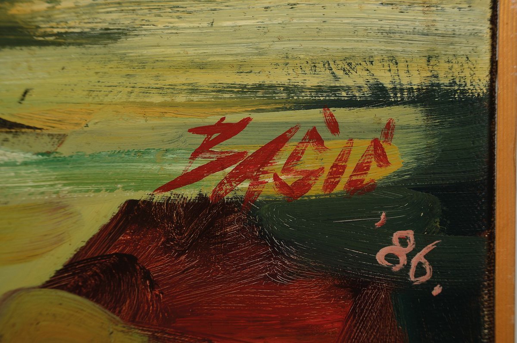 Detail a: Basic, zeitgenössischer Künstler, Stillleben mit Topfpflanzen, Öl/Lwd, rechts unten signiert und dat. 86, ca. 80x100cm