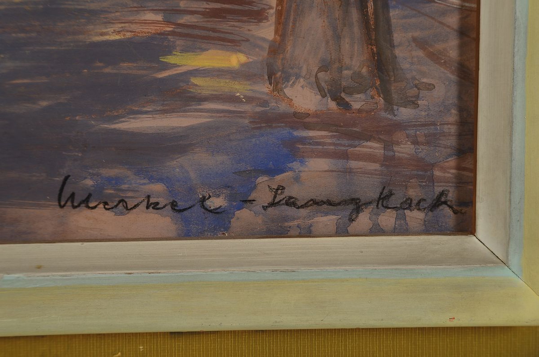 Detail a: Adolf Merkel-Langkoch, geb. 1900 in Schwetzingen, Ansicht aus dem Schlosspark in Schwetzingen, Gouache auf Papier, rechts unten signiert, ca. ...