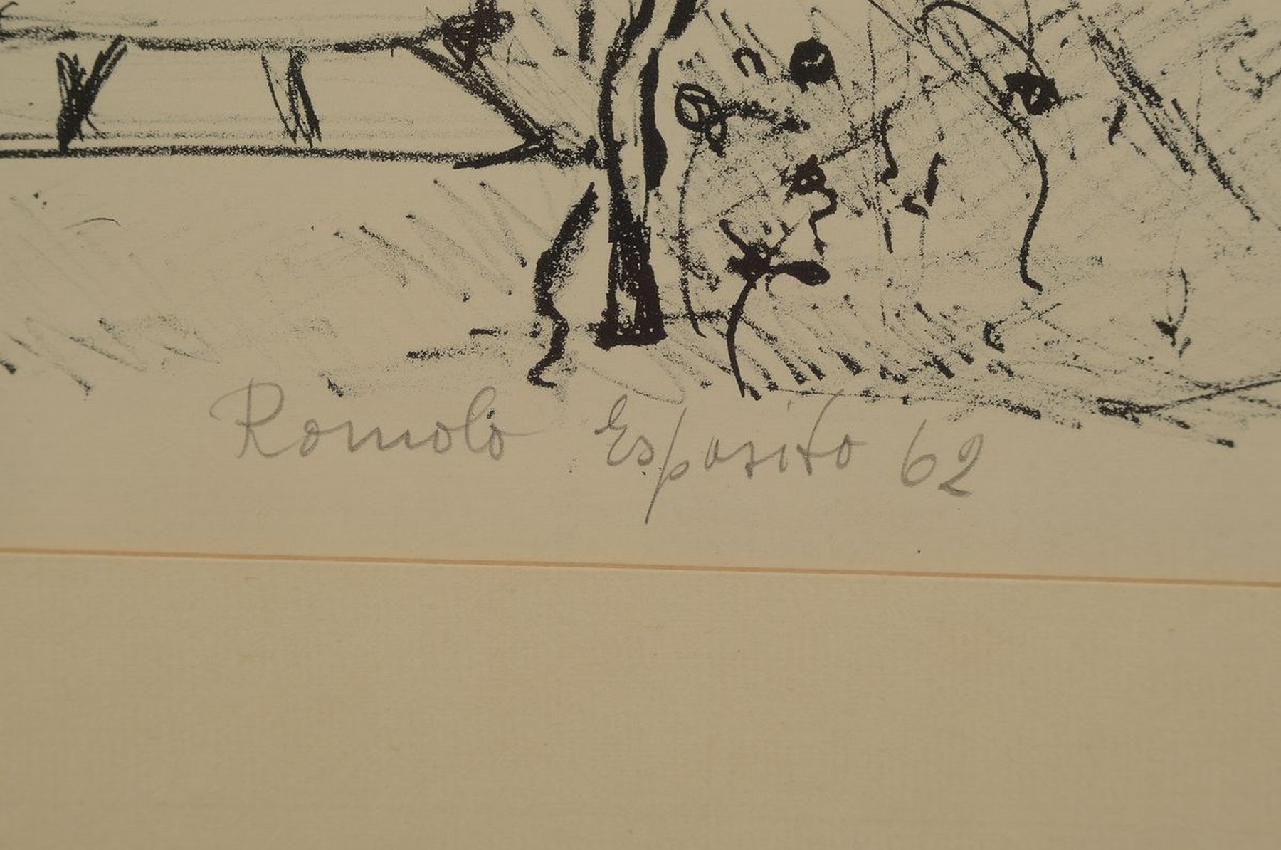 Detail a: Romolo Esposito, 1913-1991, Lithographie, handsigniert und num. 36/100, dat. 62, ca. 55x45cm, PP, u.Gl., R. ca. 76x65cm