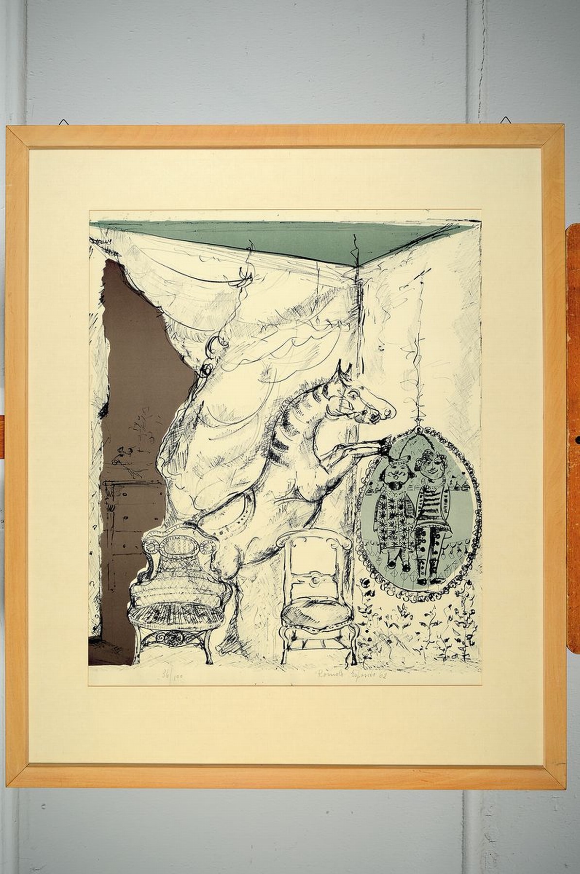 Detail k: Romolo Esposito, 1913-1991, Lithographie, handsigniert und num. 36/100, dat. 62, ca. 55x45cm, PP, u.Gl., R. ca. 76x65cm