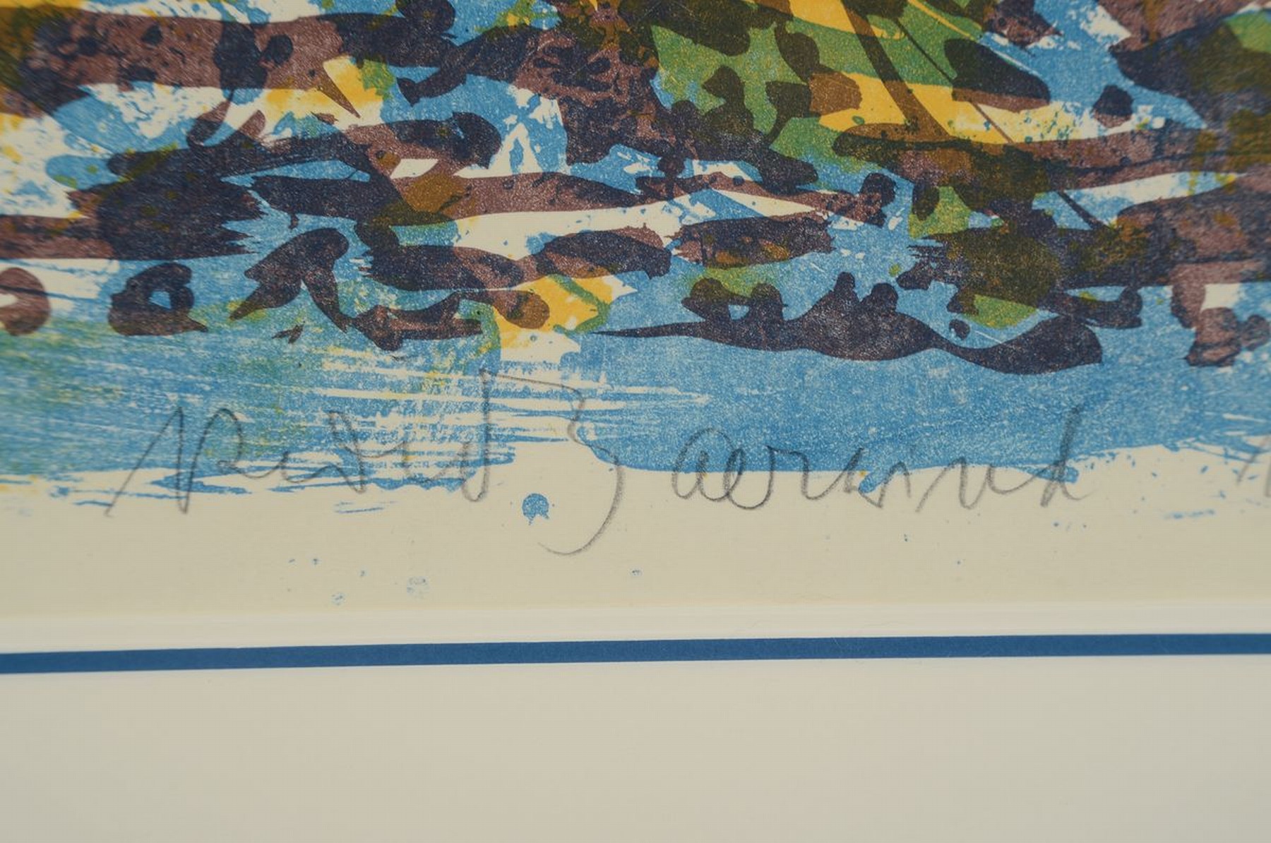 Detail a: Rudi Baerwind, 1910-1982 Mannheim, Studium on Berlin, München und Paris, war Schüler von Fernand Leger, hier: Jura, Farblitho, sign. und dat. 1976, ...