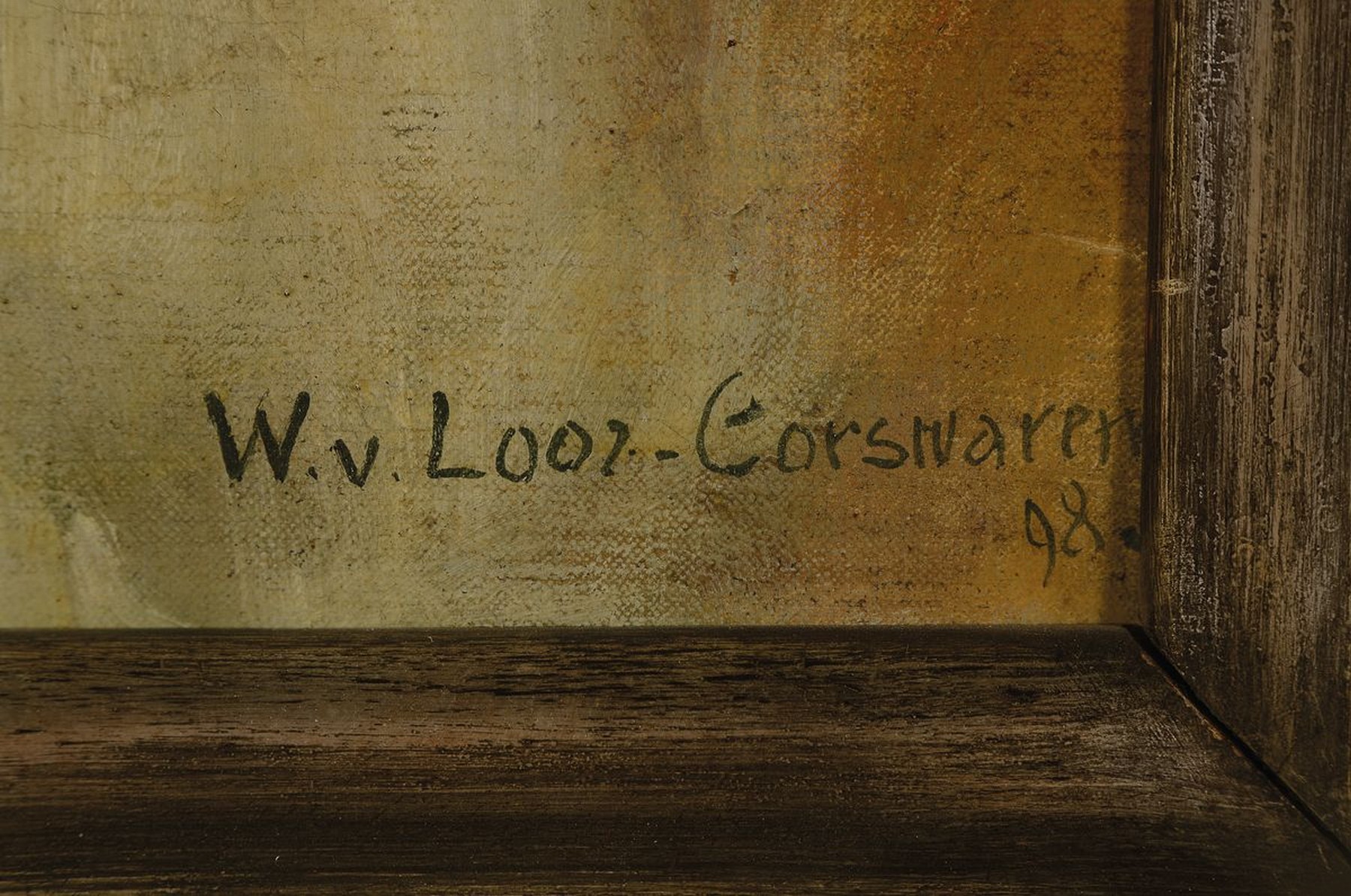 Detail a: Walter von Looz-Corswarem, 1874 Weiden in Holstein-1946 Berlin, Hundeporträt, Öl/Lwd, rechts unten signiert und dat. 98, leichte Altersspuren, ca. ...