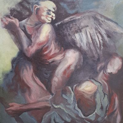 Image Till, zeitgenössischer Künstler, Dädalus und Ikarus, Öl/Lwd, ...