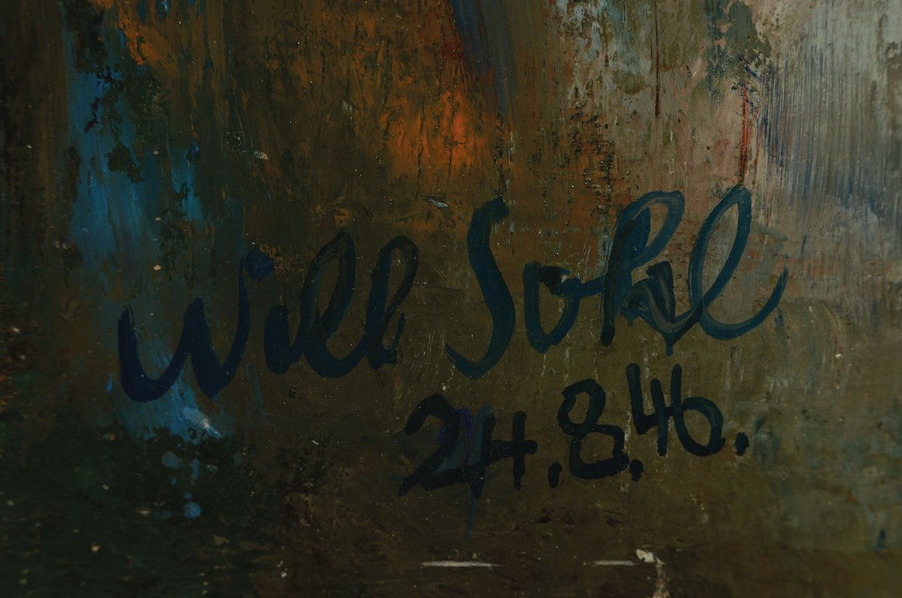Detail a: Will Sohl, 1906 Ludwigshafen-1969 Heidelberg, Blumenstillleben, Öl/Lwd, links unten signiert und datiert 46, ca. 77x48cm, R. ca. 96x67cm