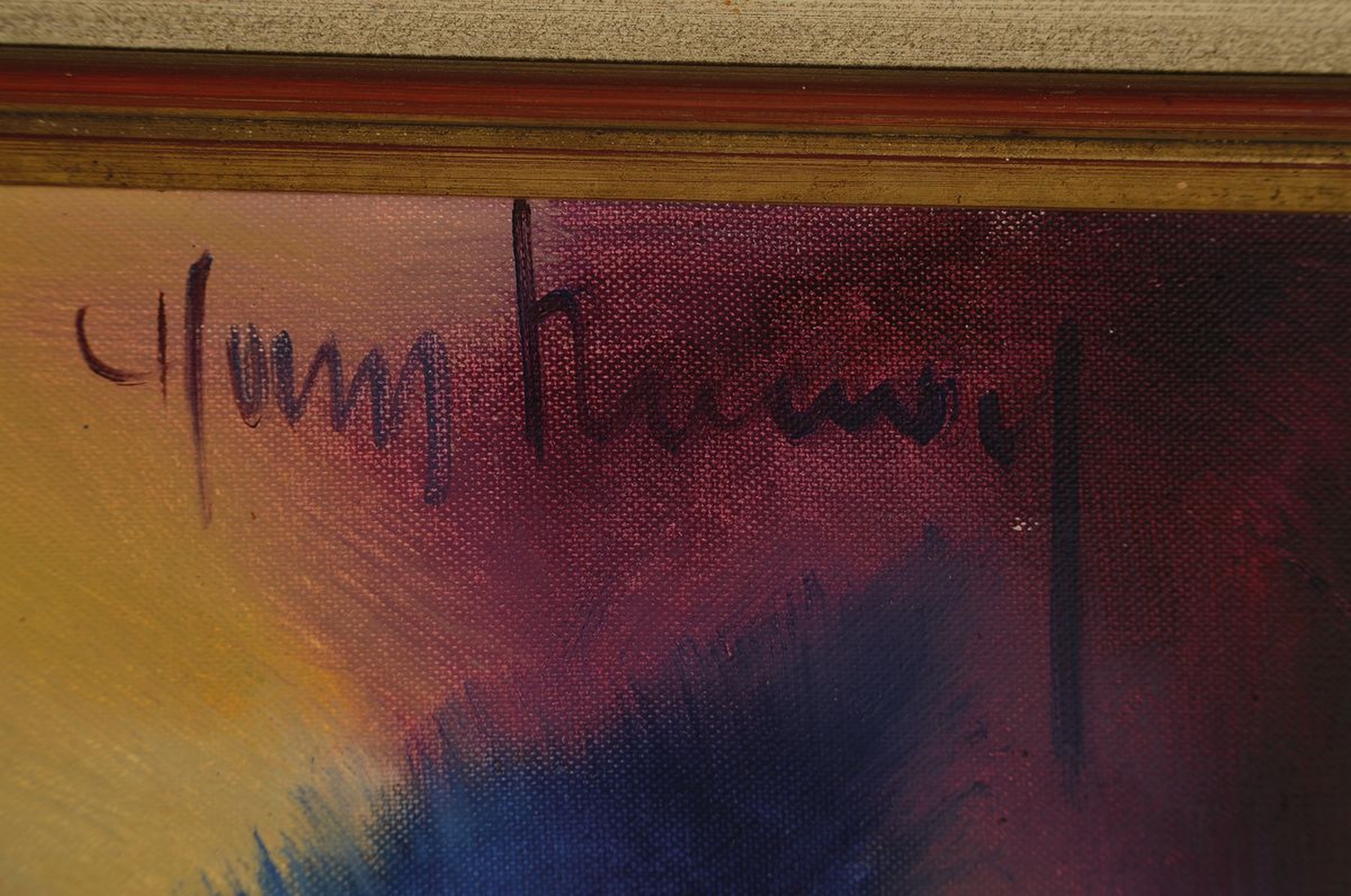 Detail a: Hans Nowak, 1922 Peine-1996, Ausbildung in München, Paris, London und New York, Ausst. u.a. im Grand Palais Paris, hier: Blumenstillleben, Öl/Lwd, ...