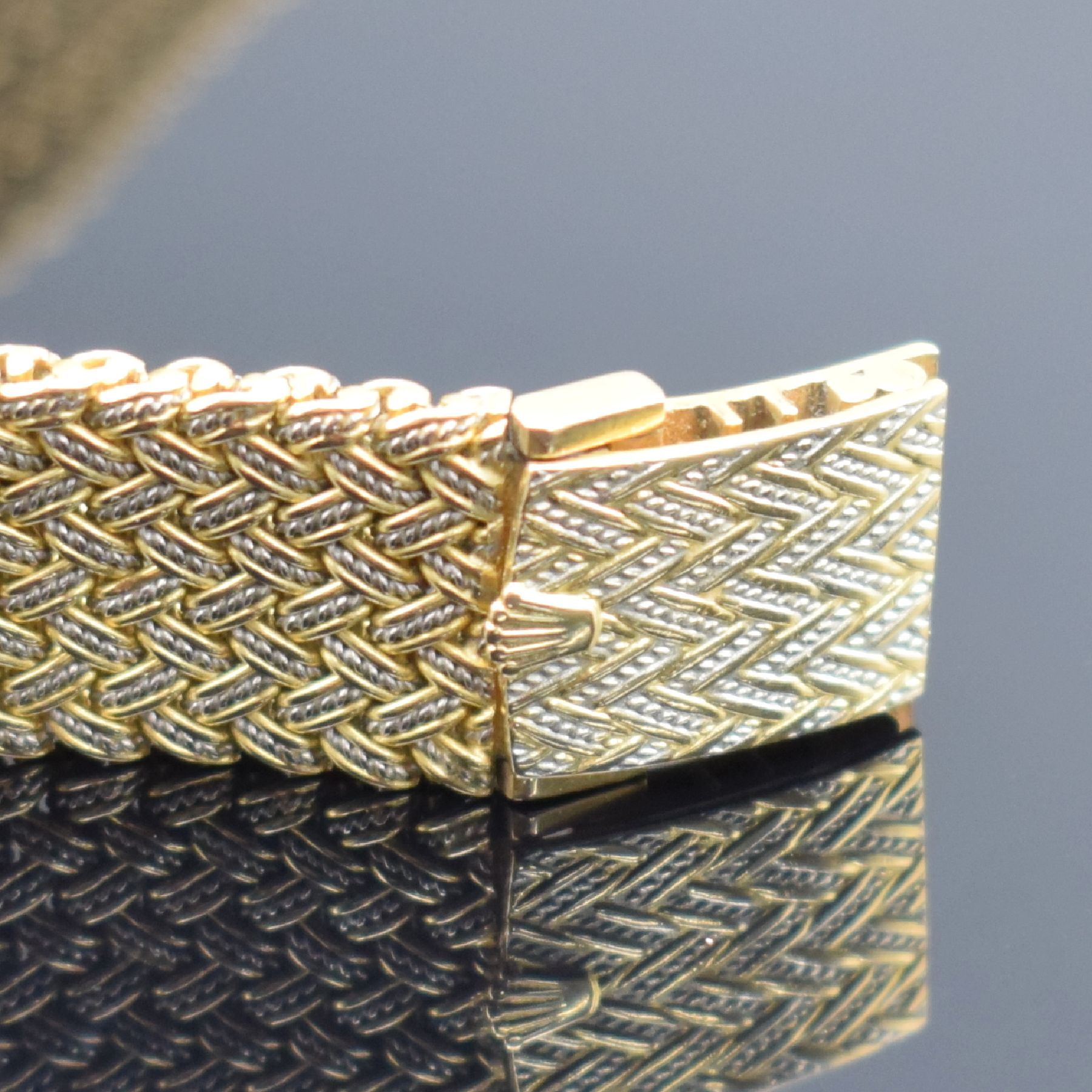 Detail b: ROLEX Cellini Goldbanduhr Referenz 4379/8 in GG/WG 750/000, Schweiz verk. lt. beil. orig. Quittung 12/1990, Handaufzug, gedr. Geh., Nummer durch ...