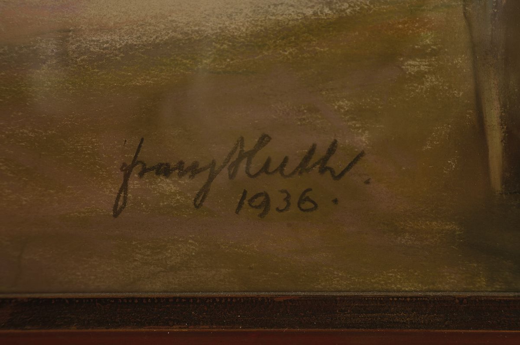 Detail a: Franz Huth, 1876 Pößneck-1970 Weimar, Interieur der Matthiaskirche in Breslau, Pastell auf Papier, rechts unten signiert, ca. 100x67.5cm, u.Gl., R. ...